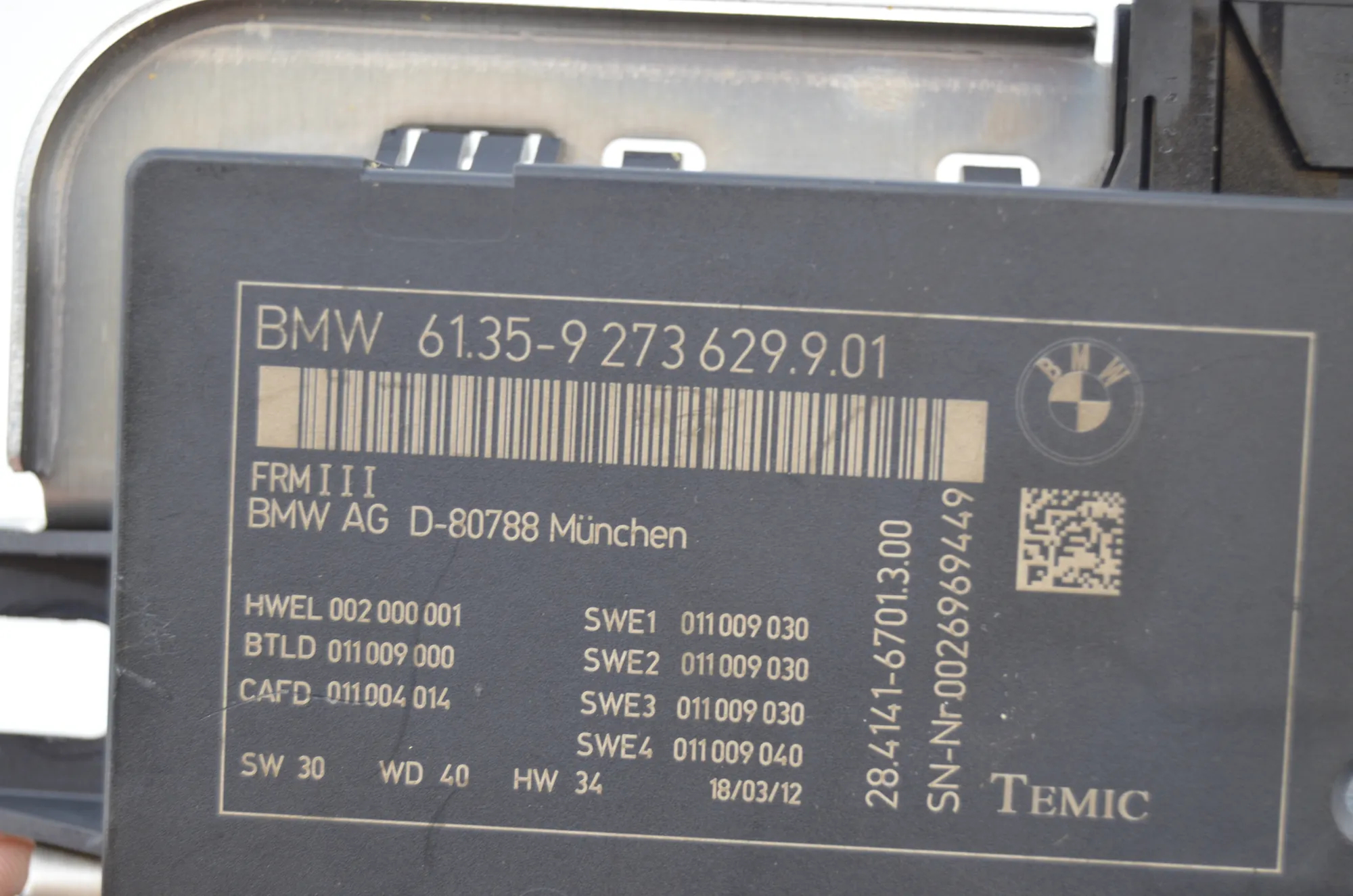 Other Control Units – OEM 9284284 · BMW 5 Touring (F11) 530 d 2012 – 9