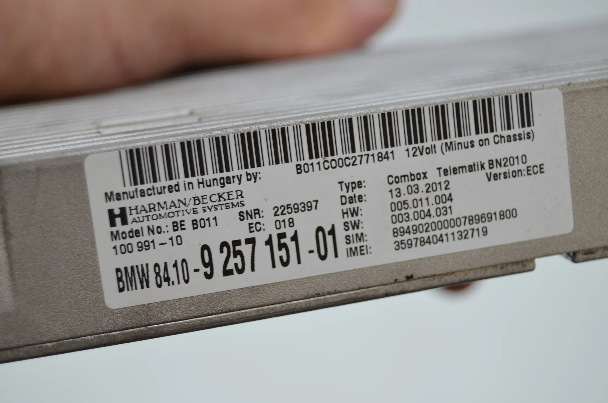 Other Control Units – OEM 9284284 · BMW 5 Touring (F11) 530 d 2012 – 10