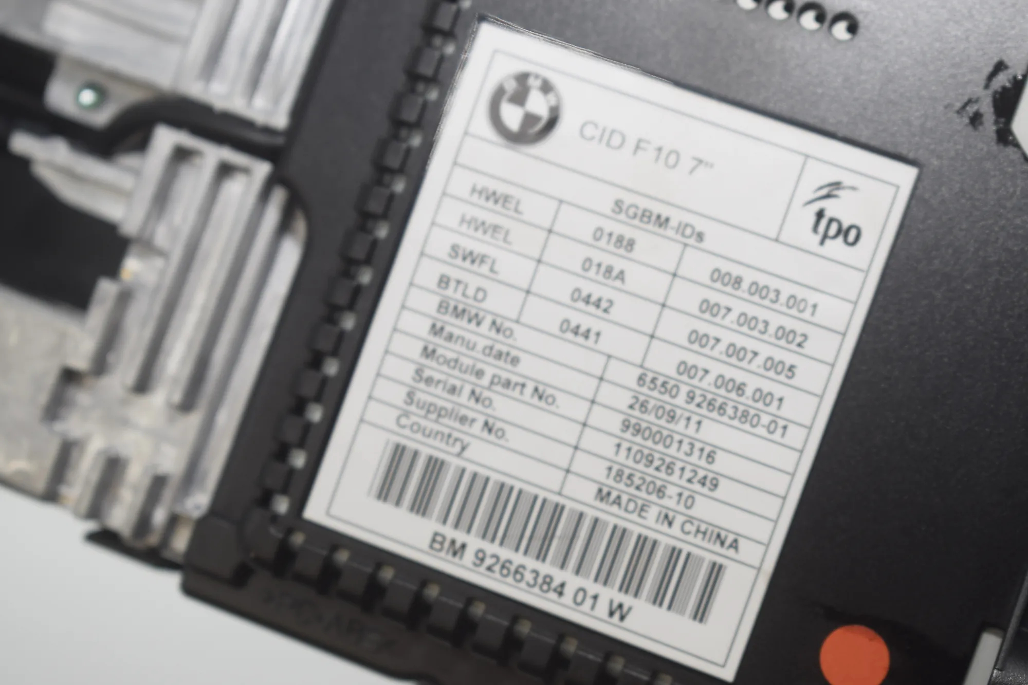 Navigation System – OEM 9253944 · BMW 5 Touring (F11) 530 d 2012 – 8