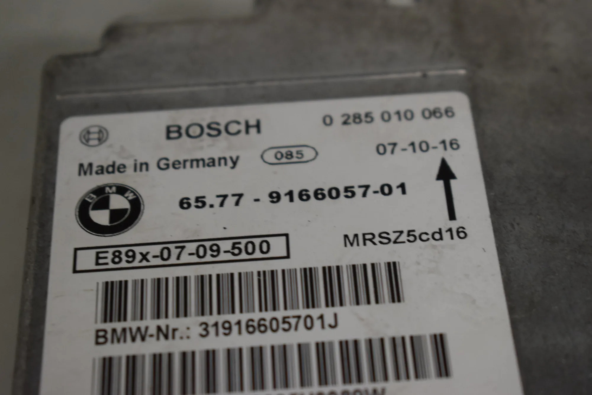 SRS Control Unit – OEM 9166057 · BMW 3 Touring (E91) 320 d 2007 – 6