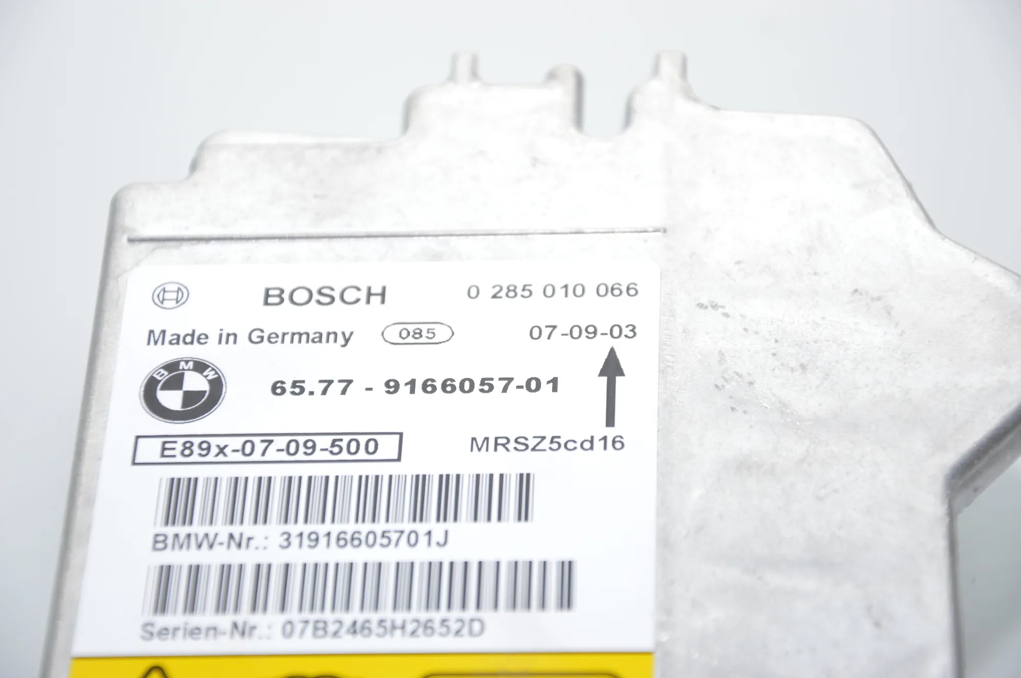 SRS Control Unit – OEM 9166057 · BMW 3 Coupe (E92) 320 d 2007 – 5