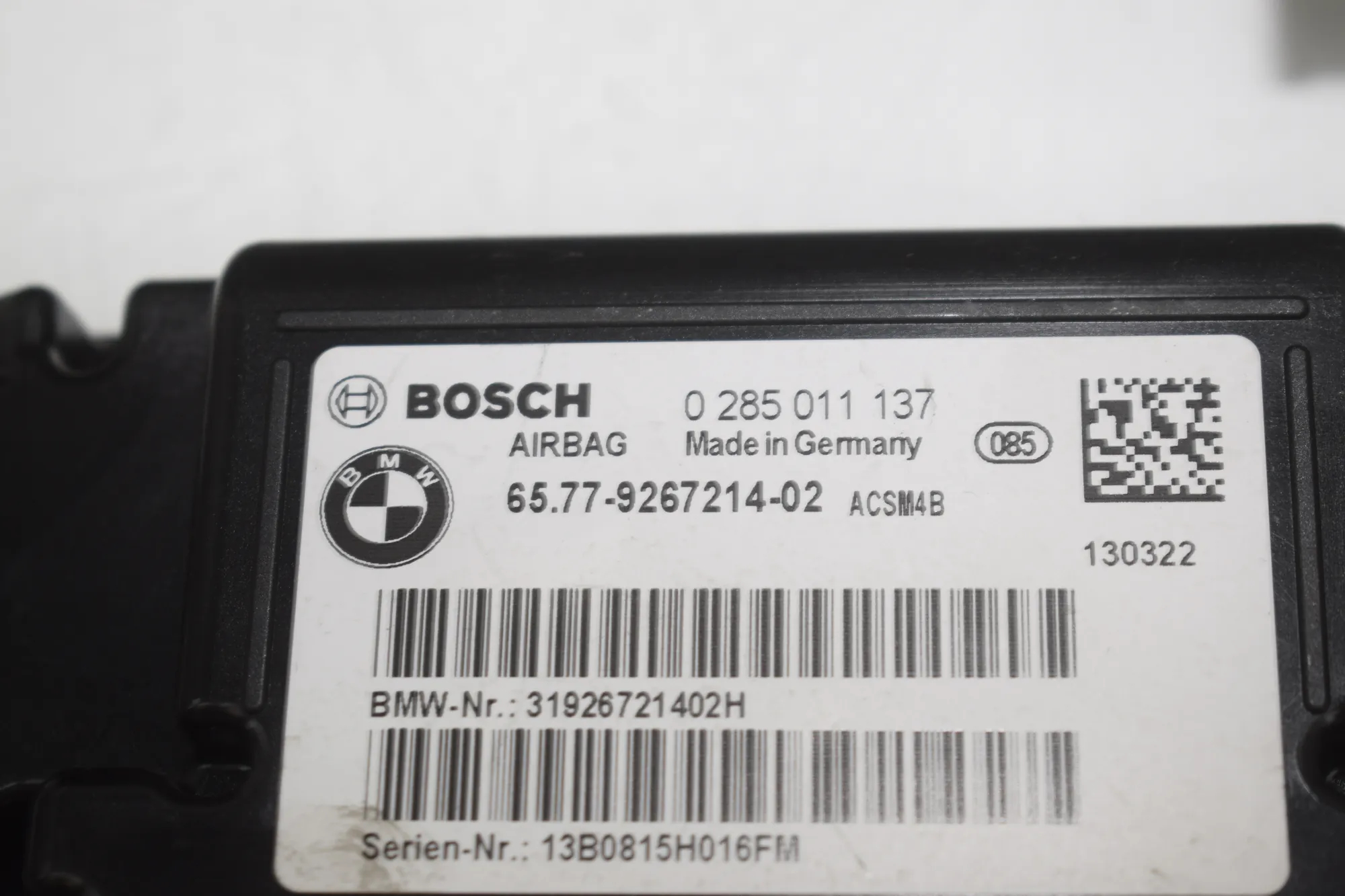 SRS Control Unit – OEM 6863433 · BMW 3 Touring (F31) 330 d 2013 – 8