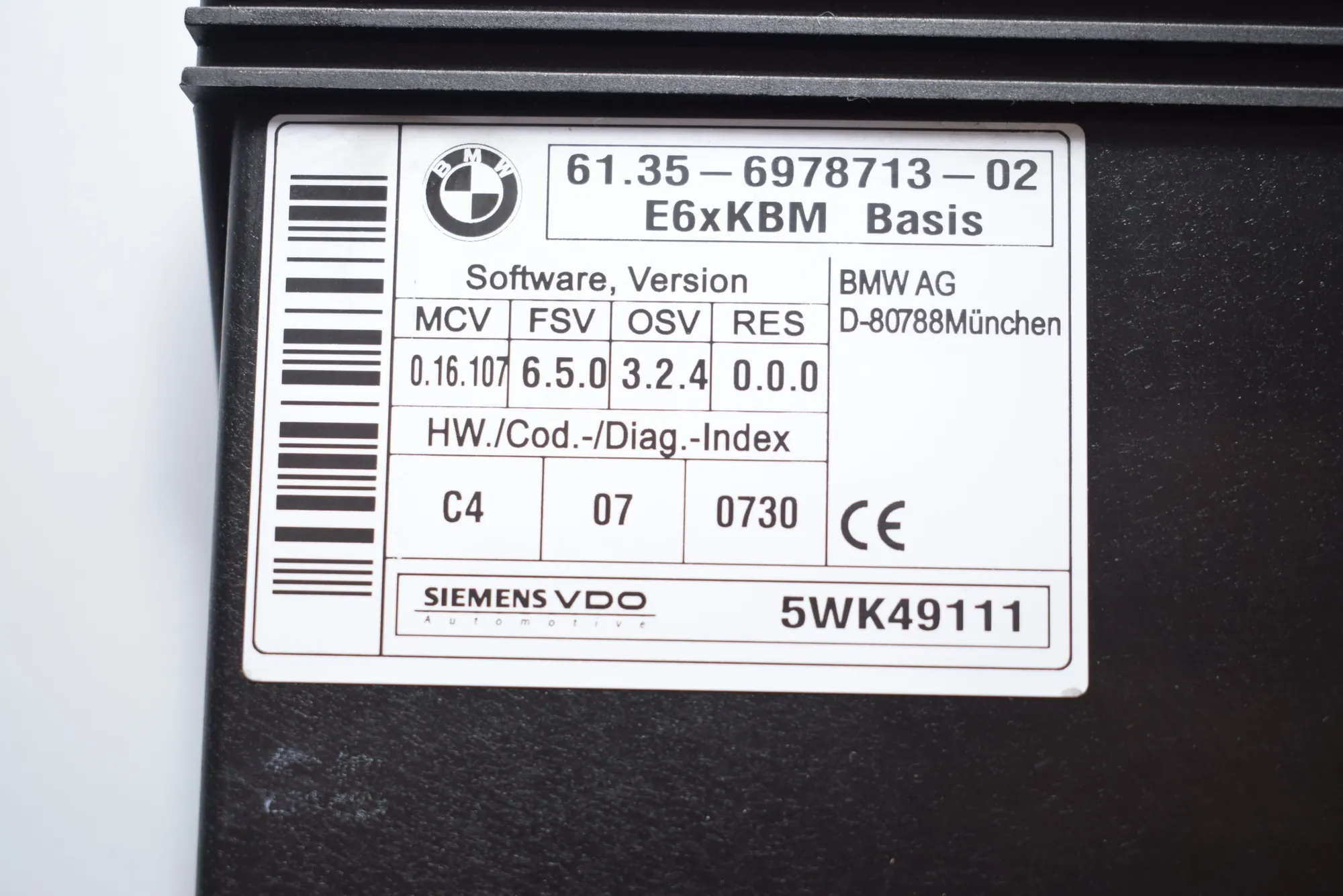 KGM/KBM – OEM 6978713 · BMW 5 (E60) 523 i 2005 – 4