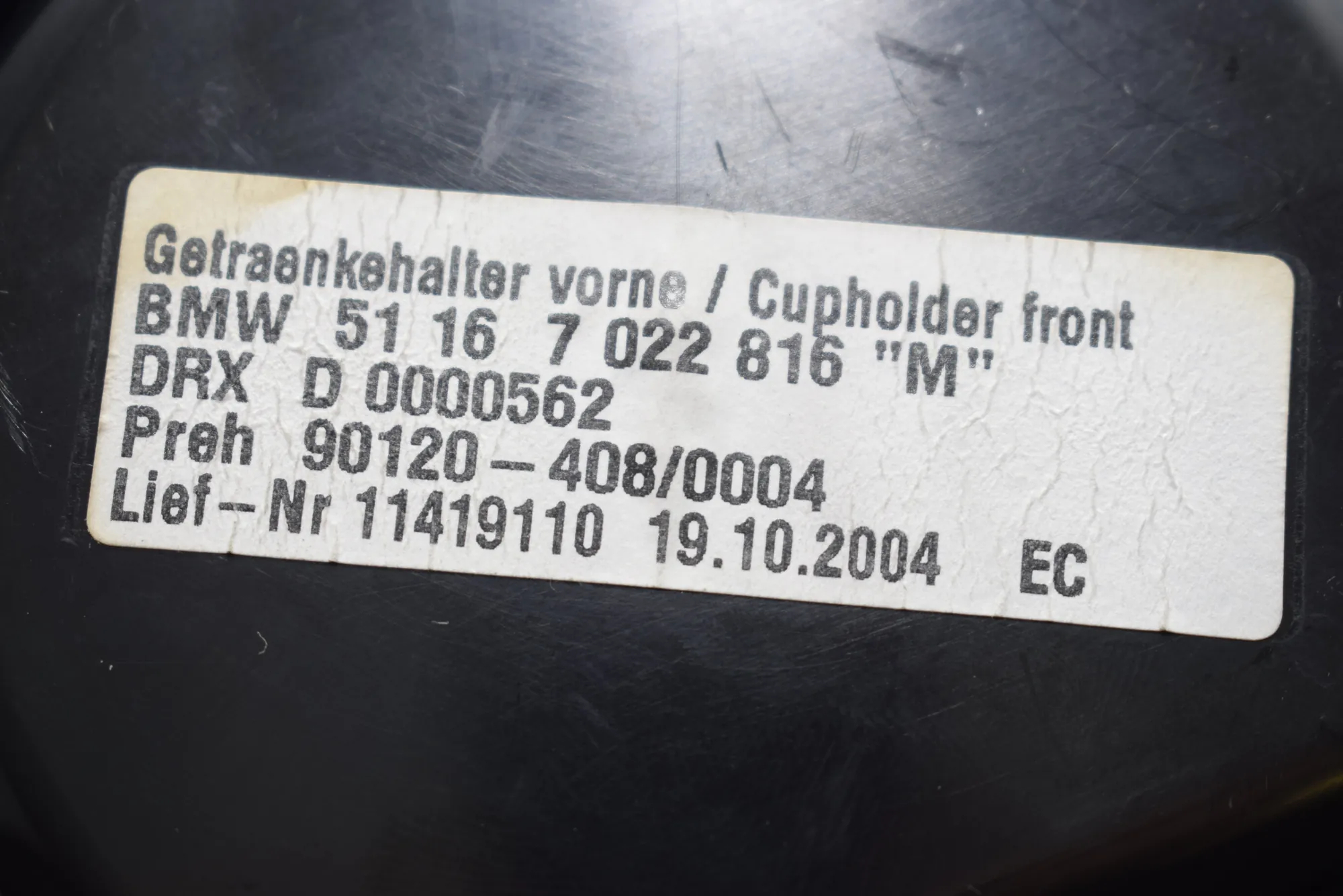 Cup Holder – OEM 7022816 · BMW 7 (E65, E66, E67) BMW 7 (E65, E66, E67) 2004 – 6