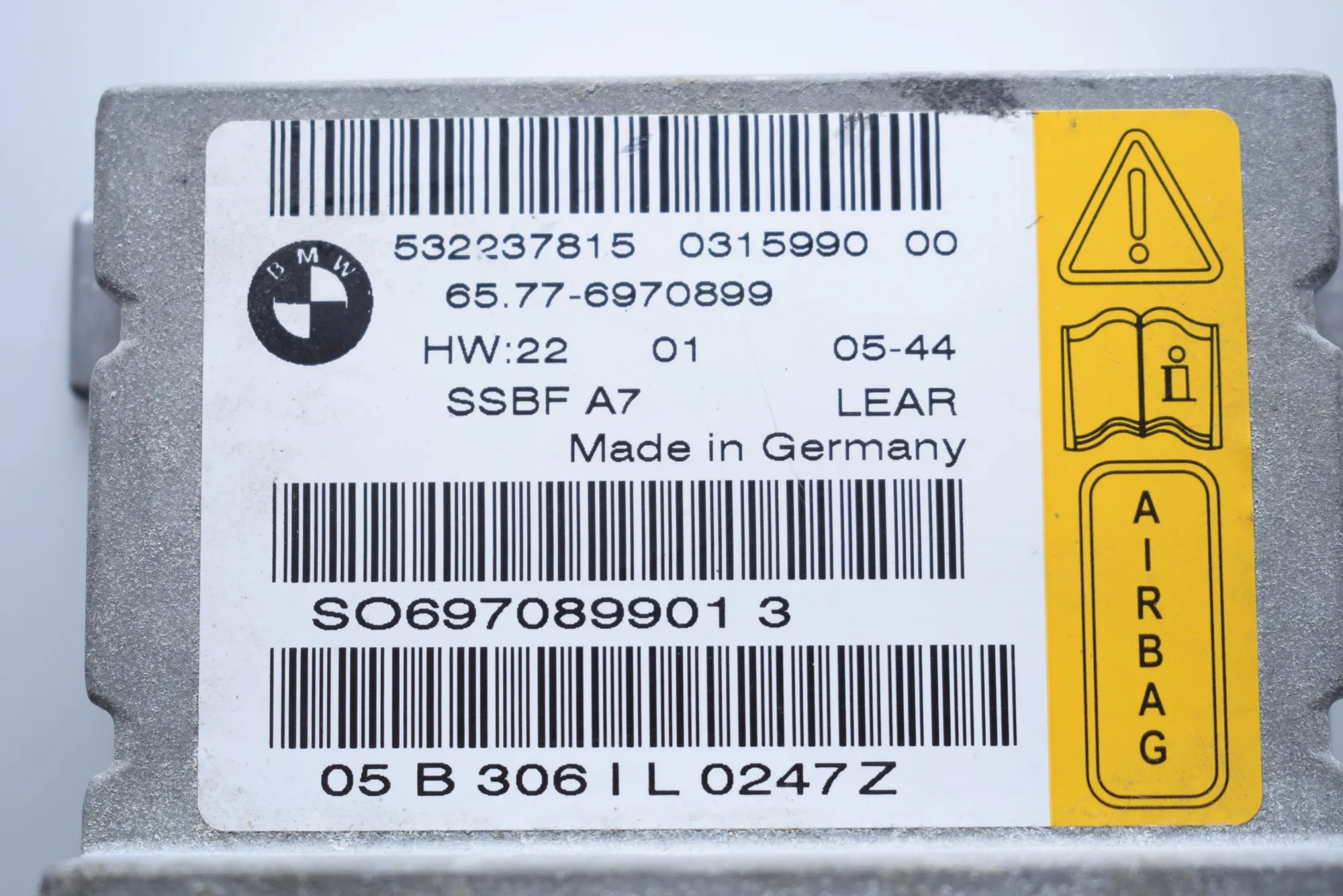 SRS Control Unit – OEM 6970899 · BMW 7 (E65, E66, E67) BMW 7 (E65, E66, E67) 2001 – 7