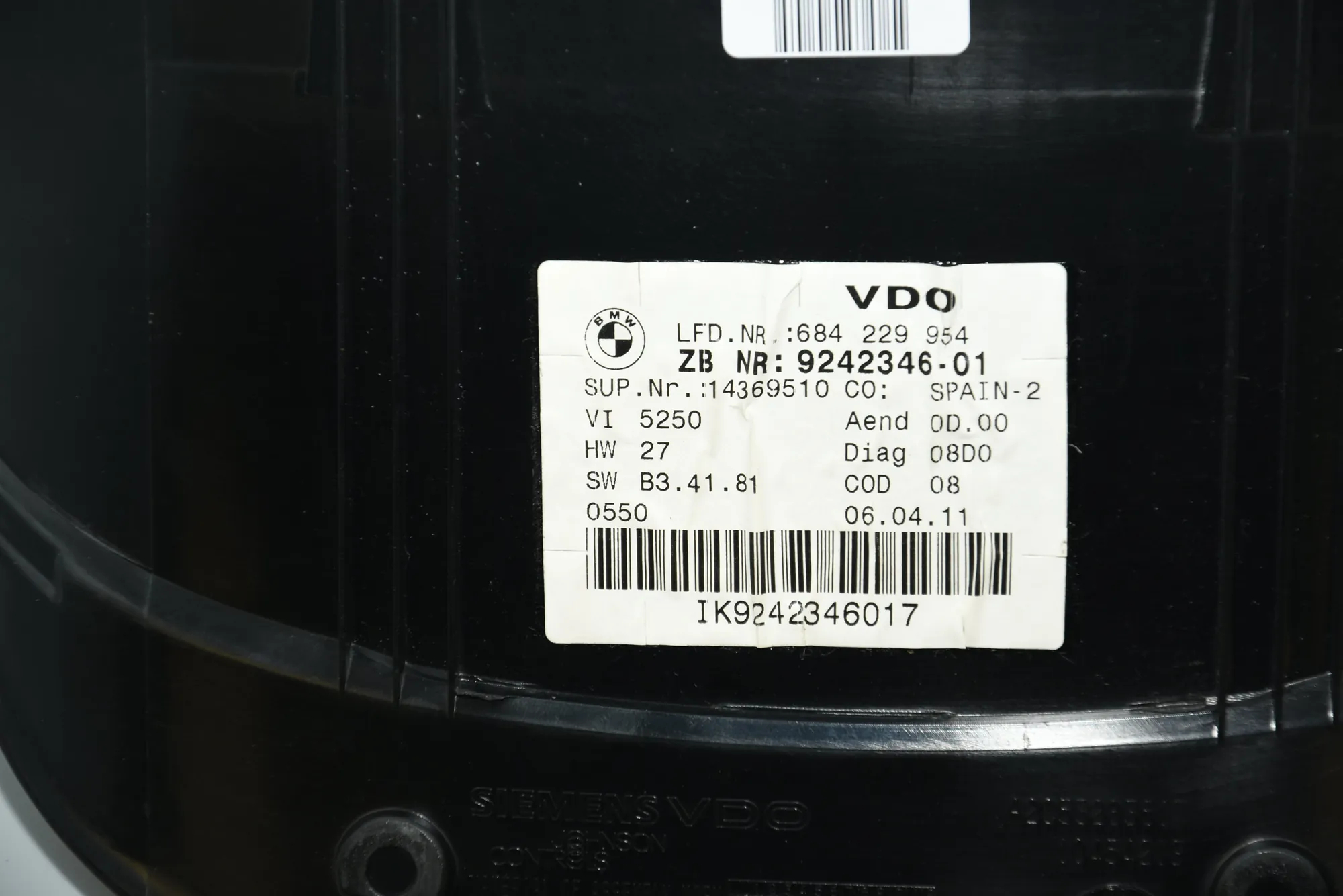 Instrument Cluster Speedometer – OEM 9242346 · BMW 3 Cabrio (E93) 320 d 2011 – 6