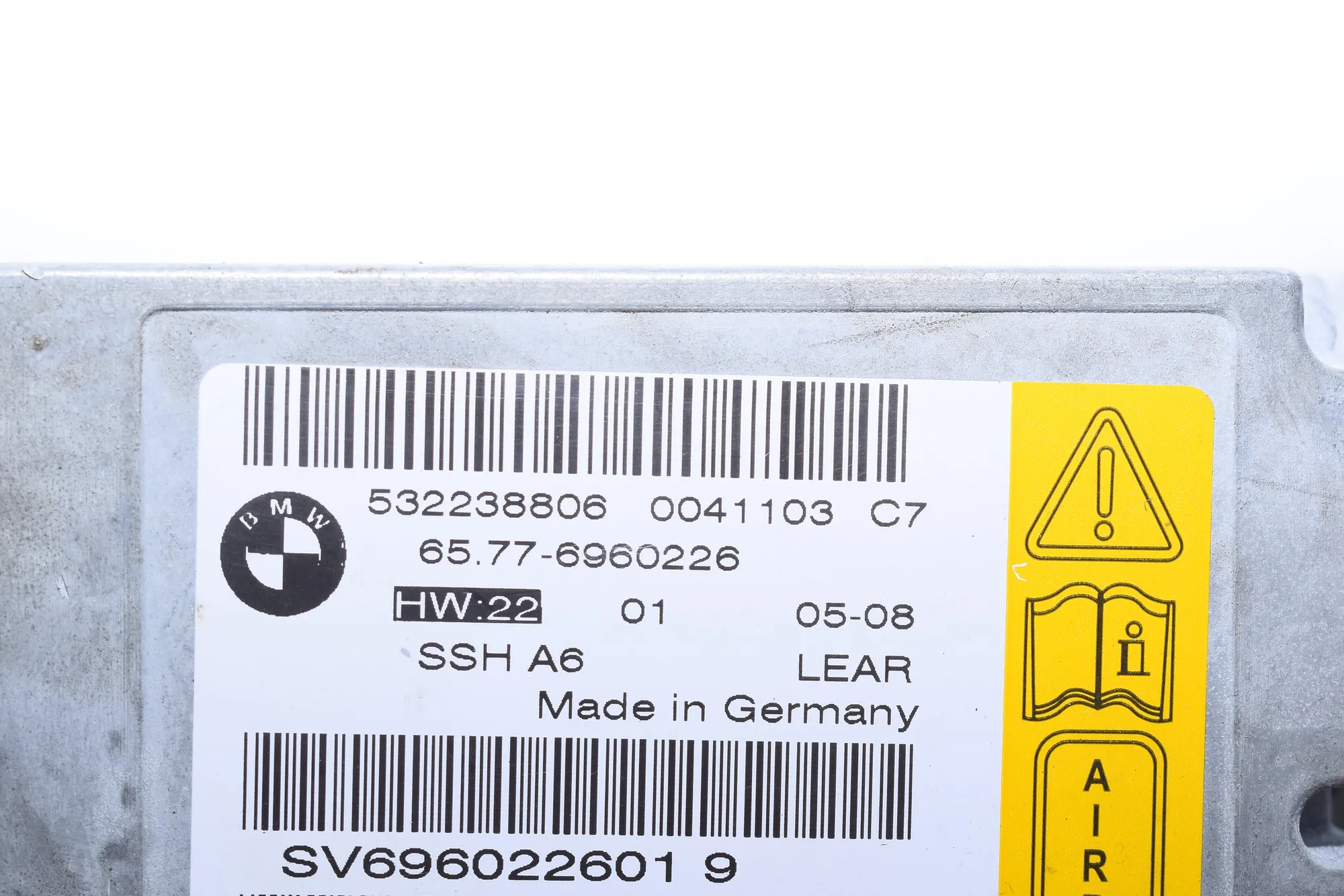 SRS Control Unit – OEM 6960226 · BMW 7 (E65, E66, E67) 750 i, Li 2005 – 2