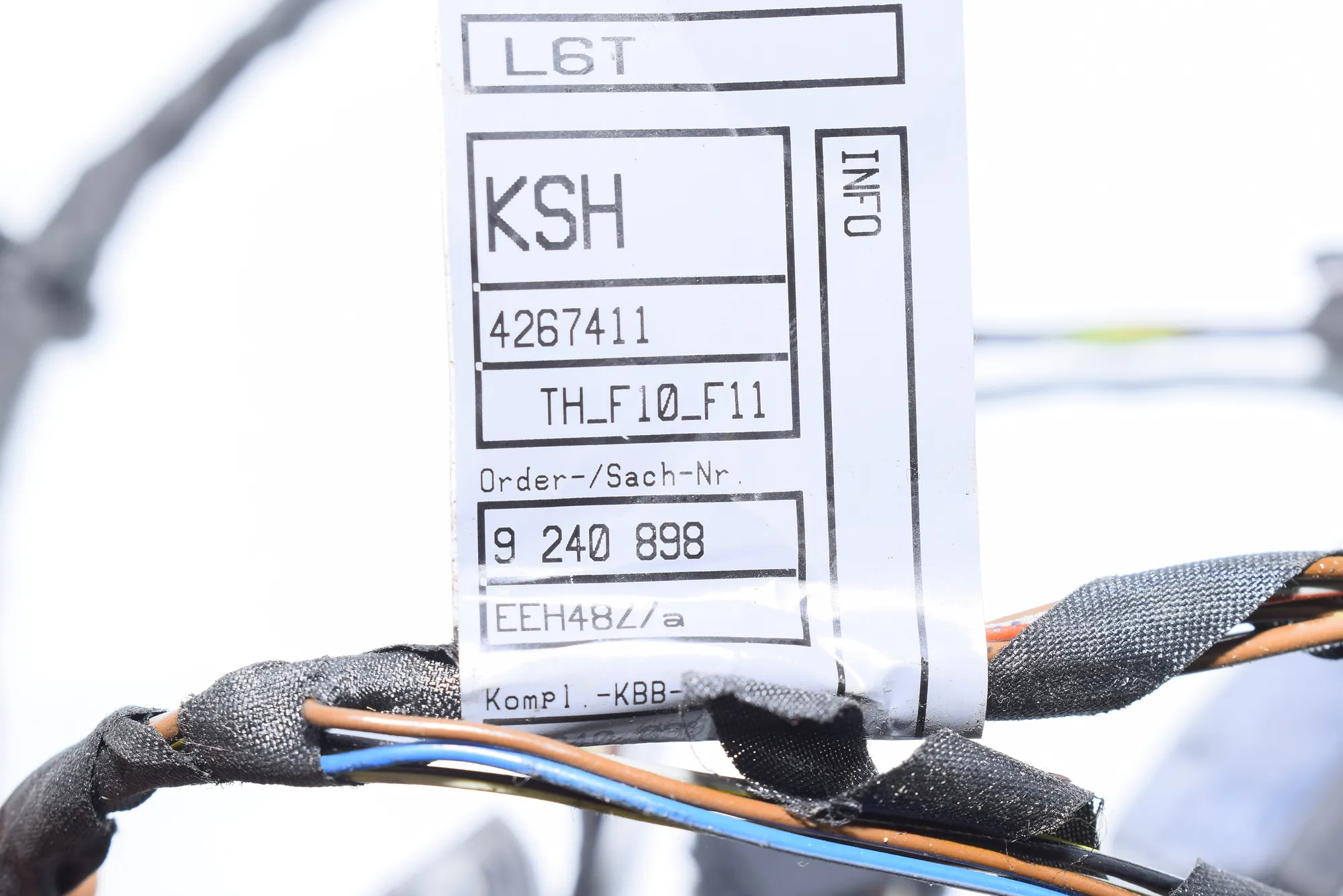 Rear Left Door Wiring – OEM 9240898 · BMW 5 (F10) 520 d 2010 – 2