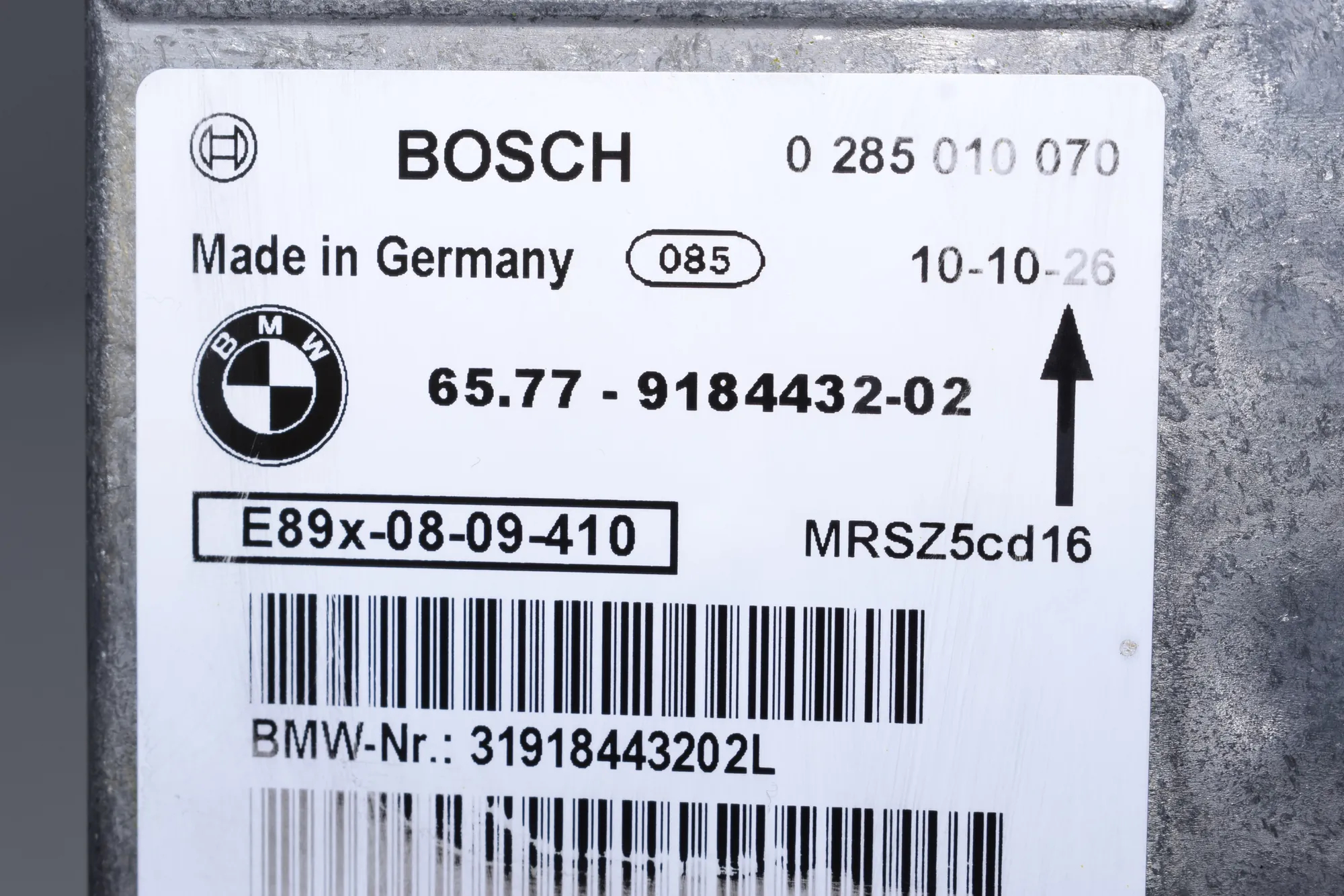 SRS Control Unit – OEM 0285010070 · BMW 3 Coupe (E92) 320 d 2010 – 4