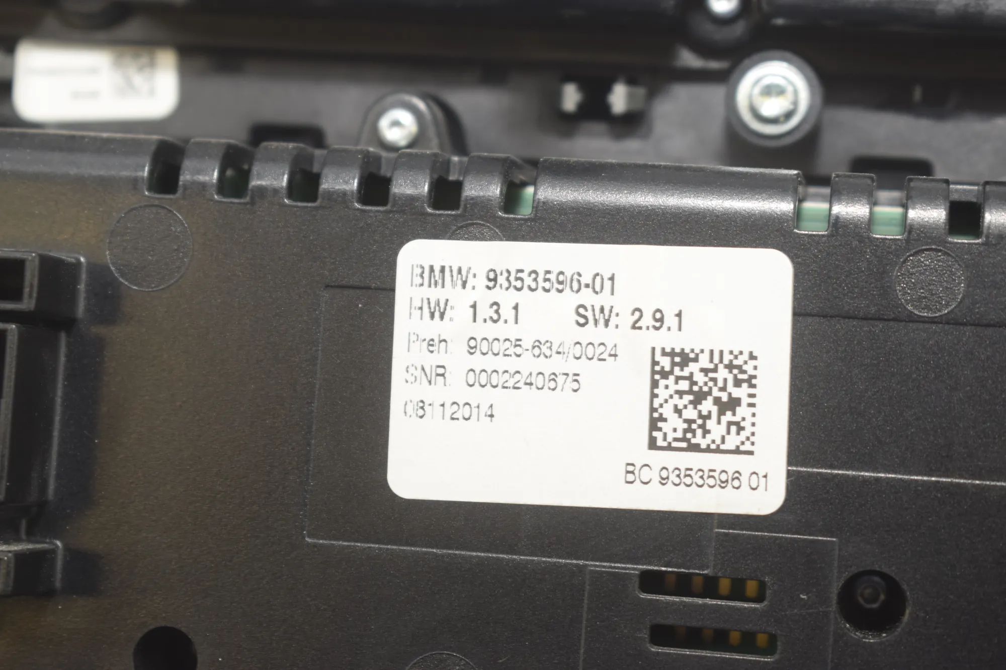 Climate Control Unit – OEM 9353596 · BMW 5 (F10) 530 d 2014 – 6