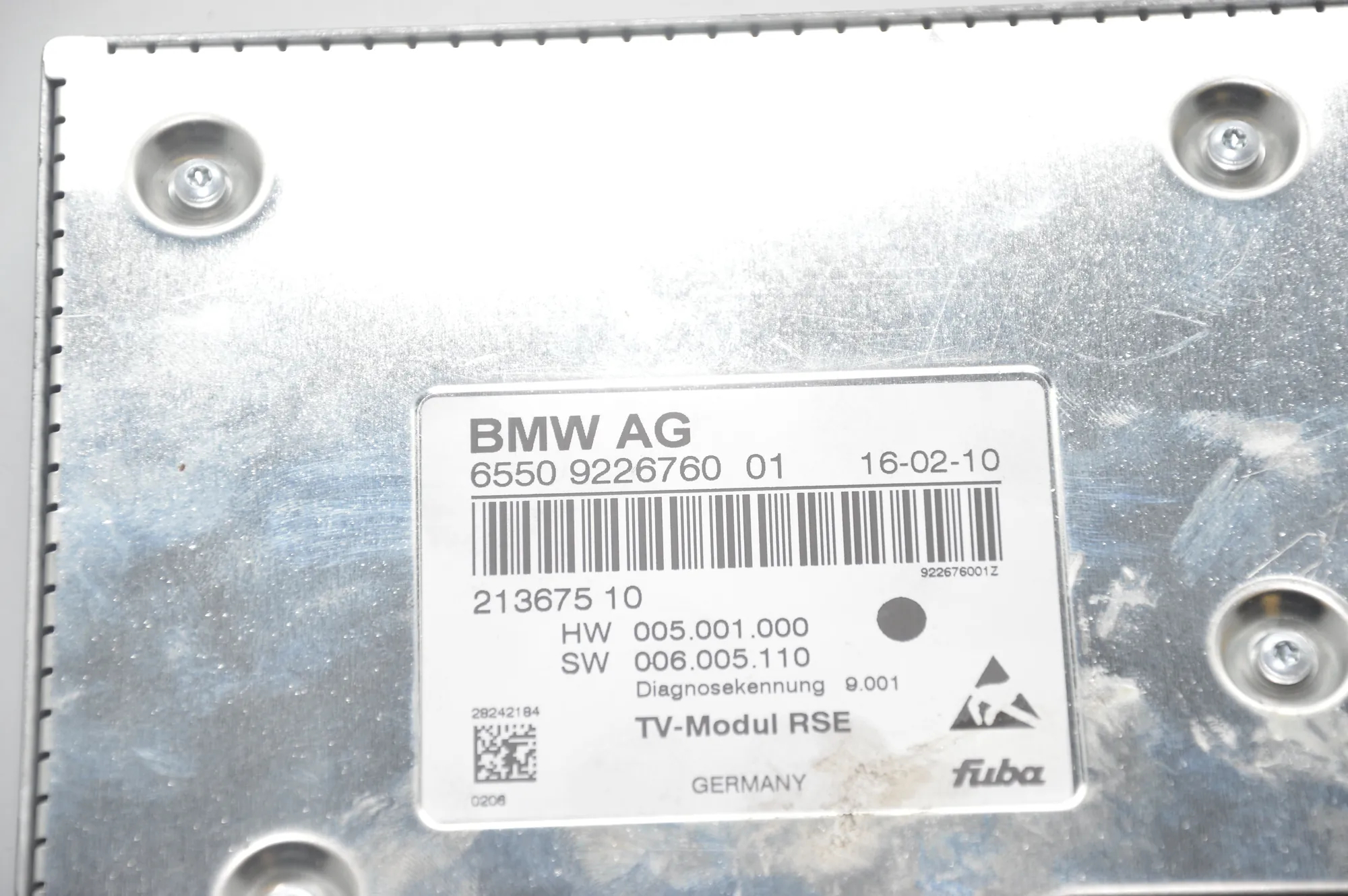 TV Module – OEM 9226760 · BMW 7 (F01, F02) 730 d 2010 – 3