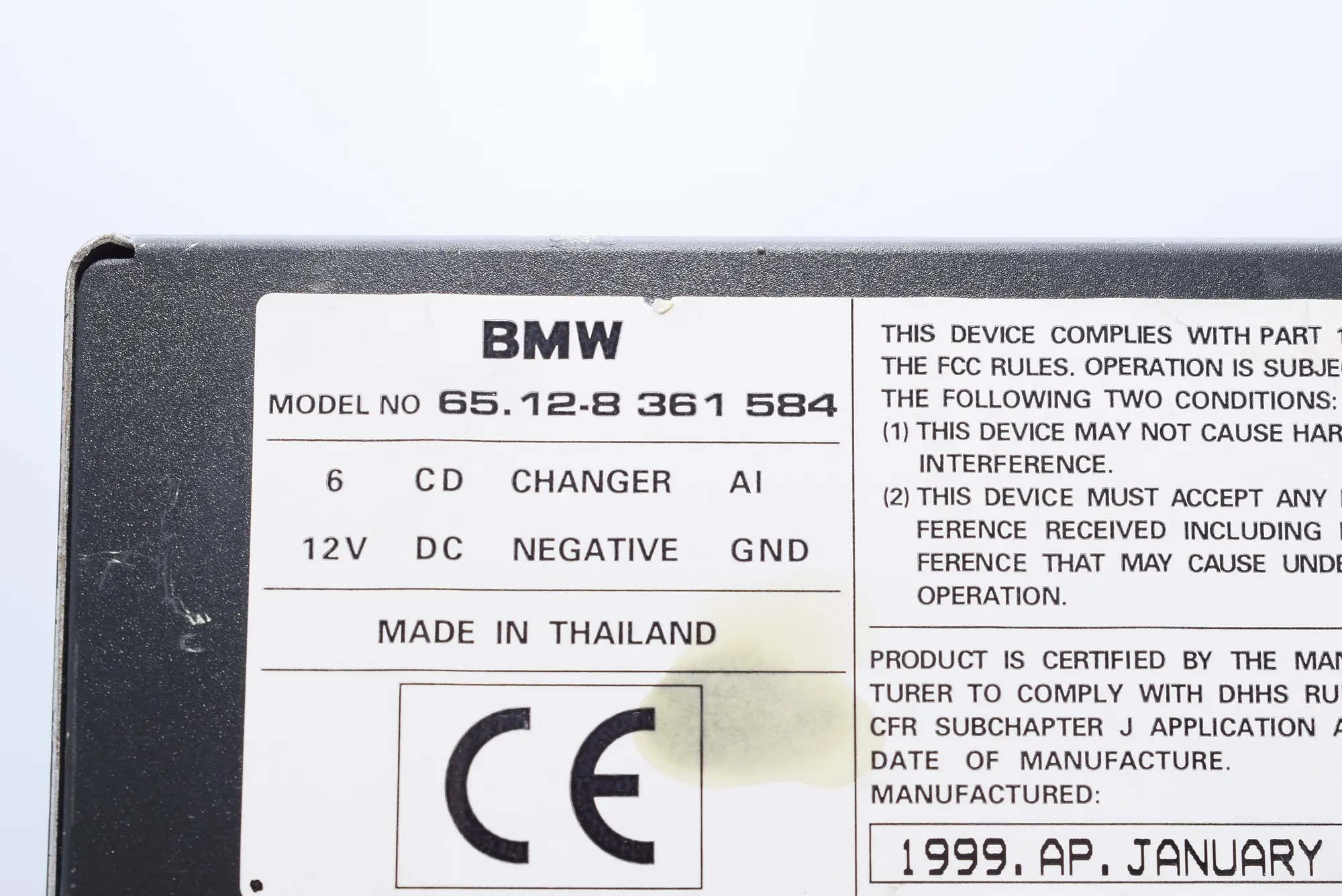 CD Changer – OEM 8361584 · BMW 5 Touring (E39) 530 d 2000 – 8