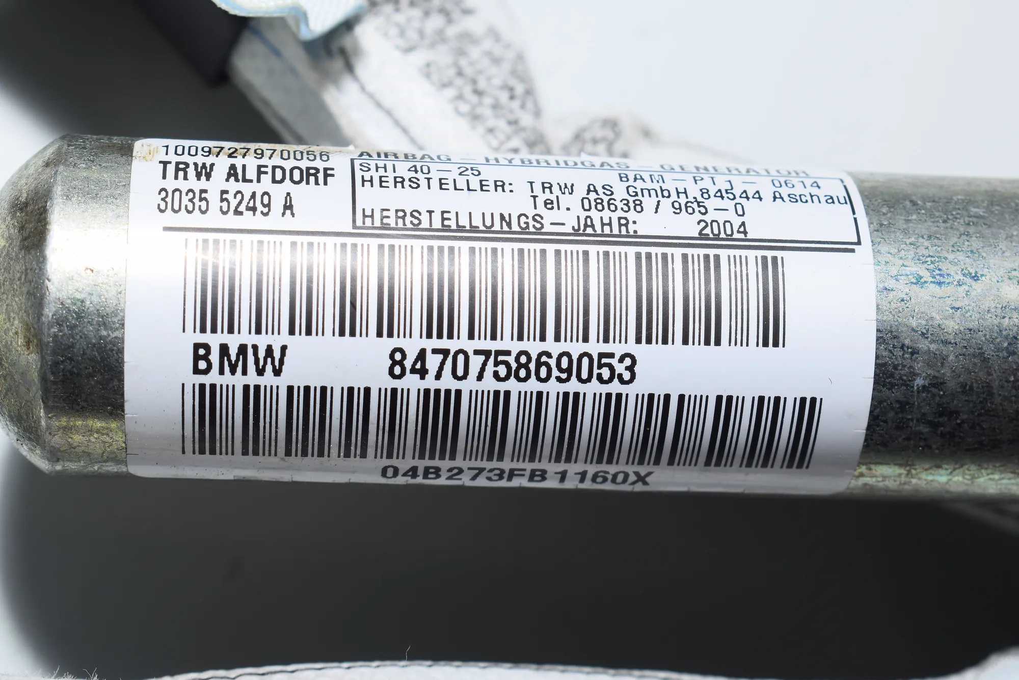 Left Side Roof Safety Curtain SRS – OEM 7075869 · BMW 1 (E87) 120 i 2004 – 2