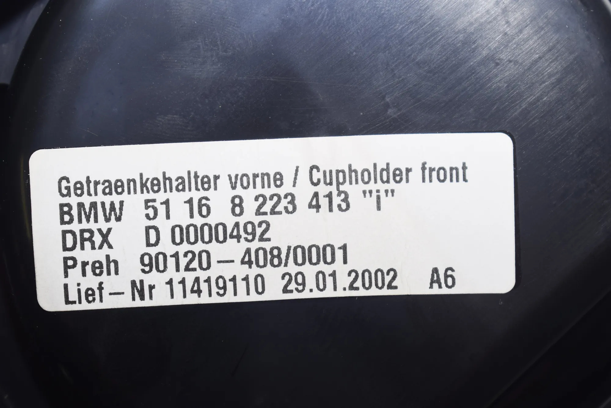 Cup Holder – OEM 8223413 · BMW 7 (E65, E66, E67) 745 i, Li 2002 – 5