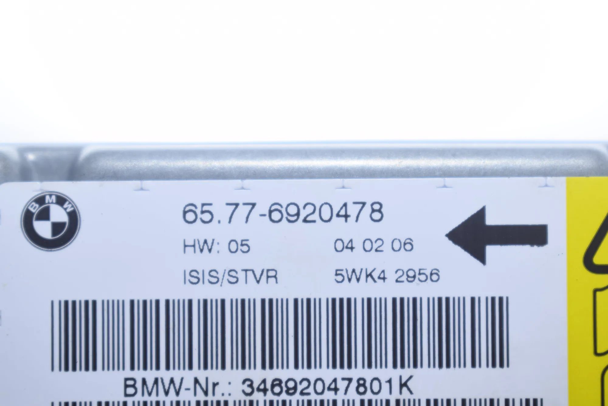 SRS Control Unit – OEM 6920478 · BMW 7 (E65, E66, E67) 745 i, Li 2002 – 5