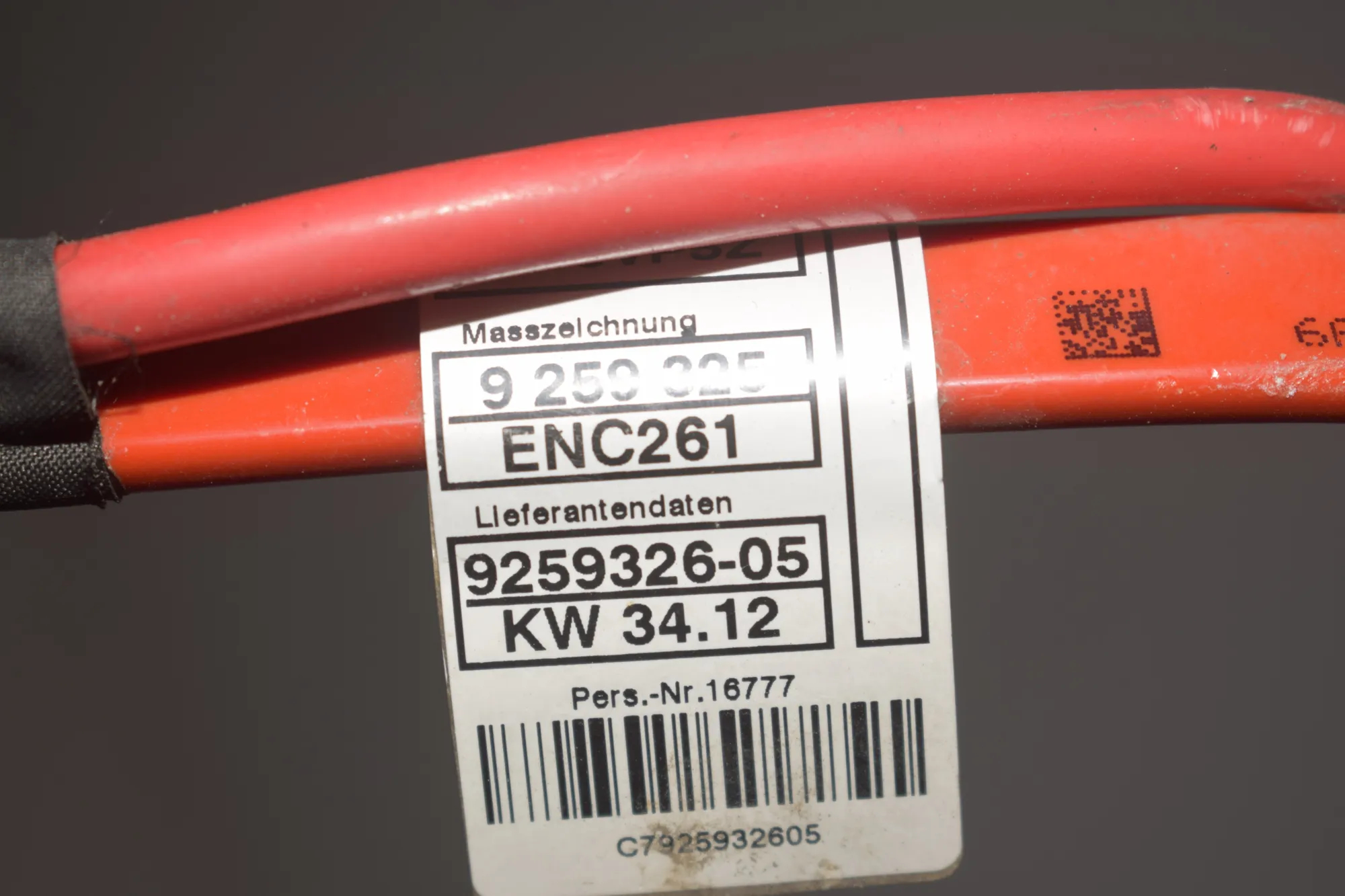 Positive Battery Cable – OEM 9259326 · BMW 3 (F30, F80) 328 i xDrive 2012 – 5