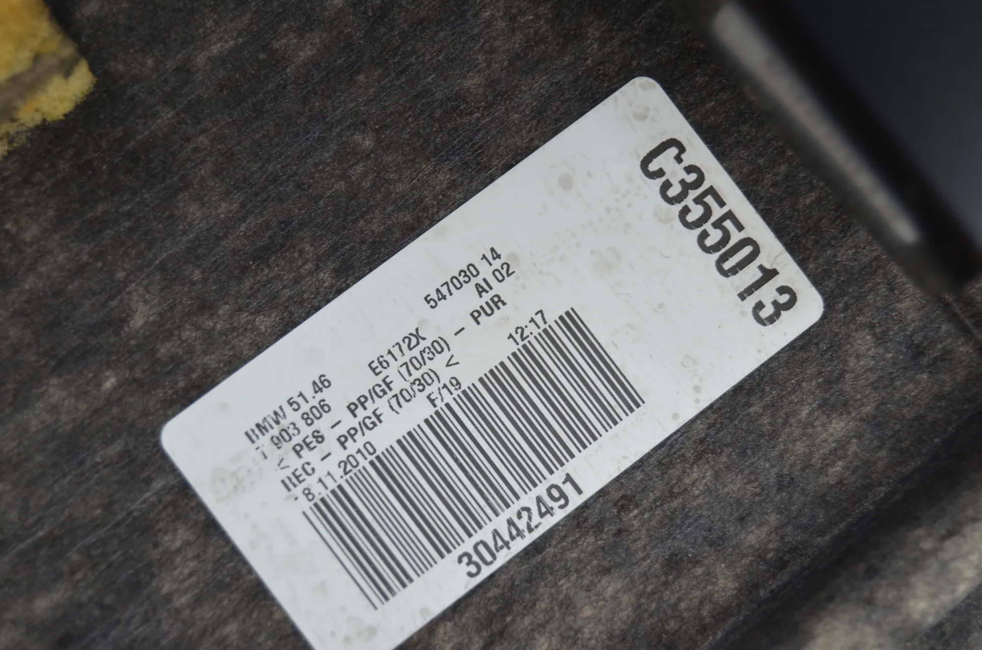 Rear Parcel Shelf – OEM 7903806 · BMW 7 (F01, F02) 750 i 2010 – 4