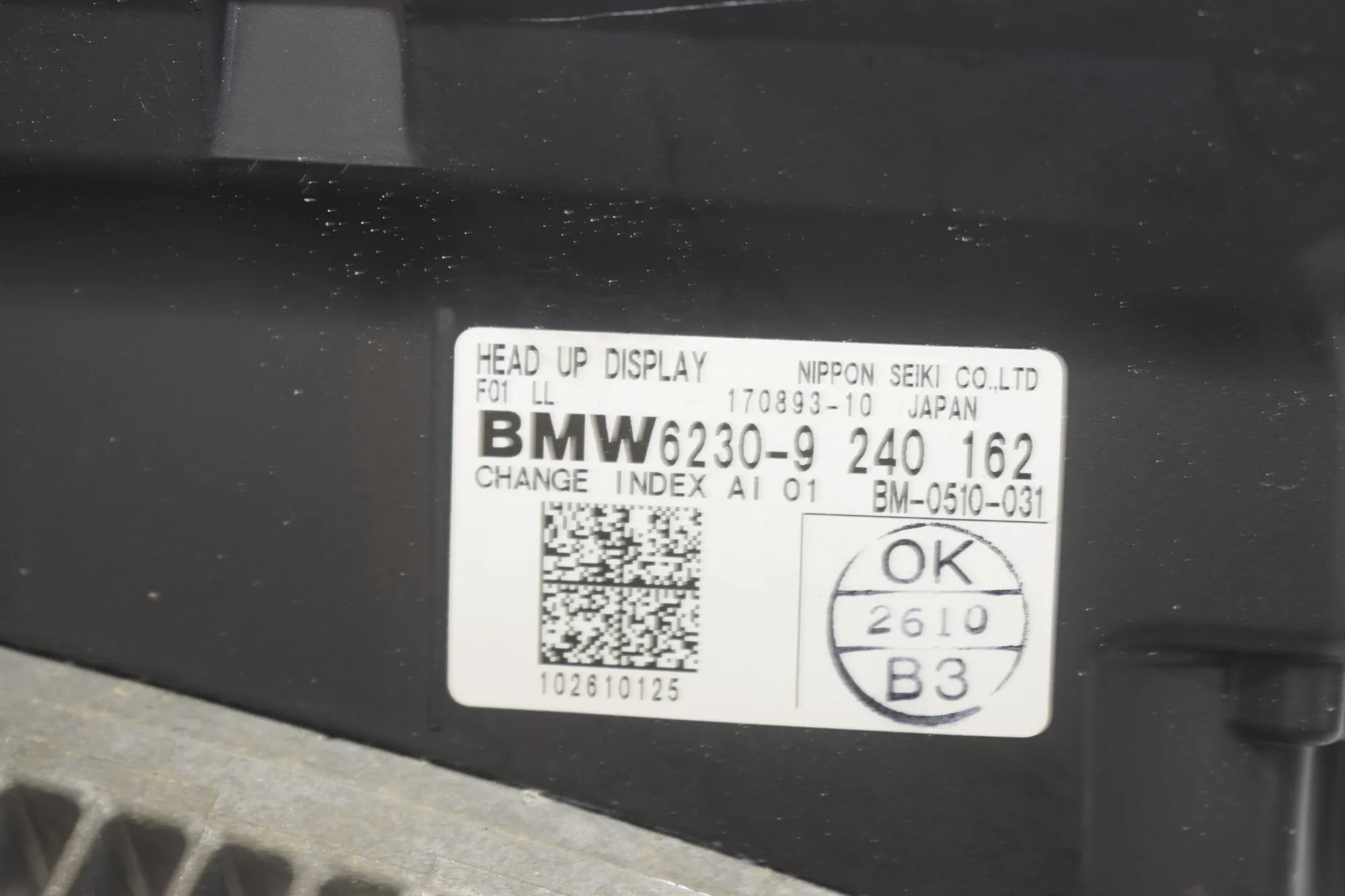 Head-Up Display – OEM 9240162 · BMW 7 (F01, F02) 750 i 2010 – 6