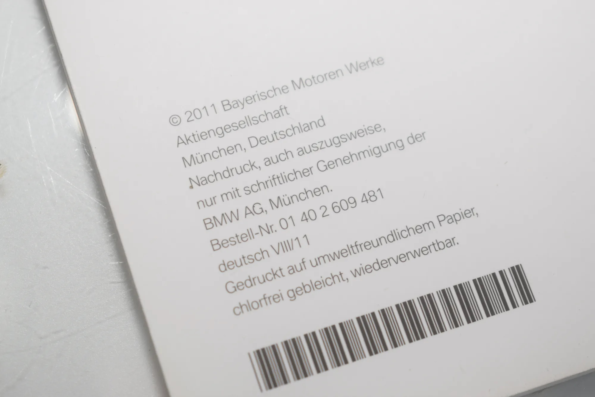 Manual Service Book – OEM 2609481 · BMW 5 Touring (F11) 530 d xDrive 2011 – 4