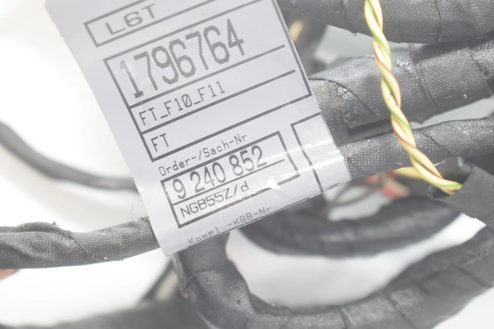 Front Left Door Wiring – OEM 9240852 · BMW 5 Touring (F11) 530 d xDrive 2011 – 4