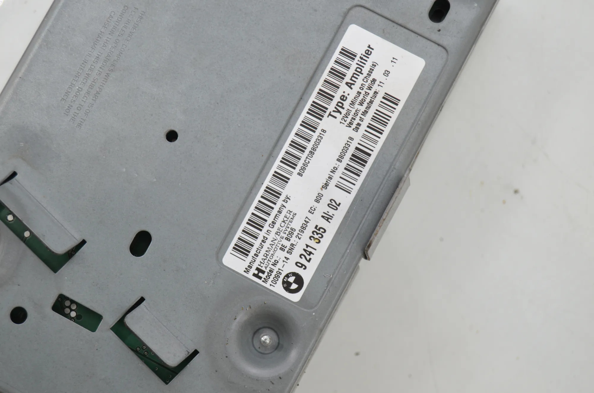 Sound Audio System Set – OEM 9169685 · BMW 5 Touring (F11) 530 d xDrive 2011 – 12
