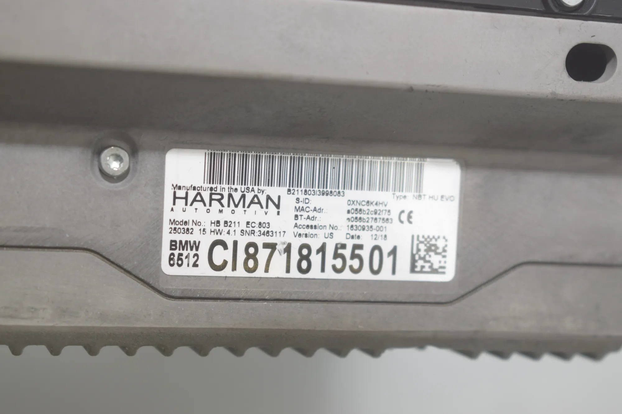 Navigation System – OEM 9866964 · BMW X5 (F15, F85) M 2018 – 12