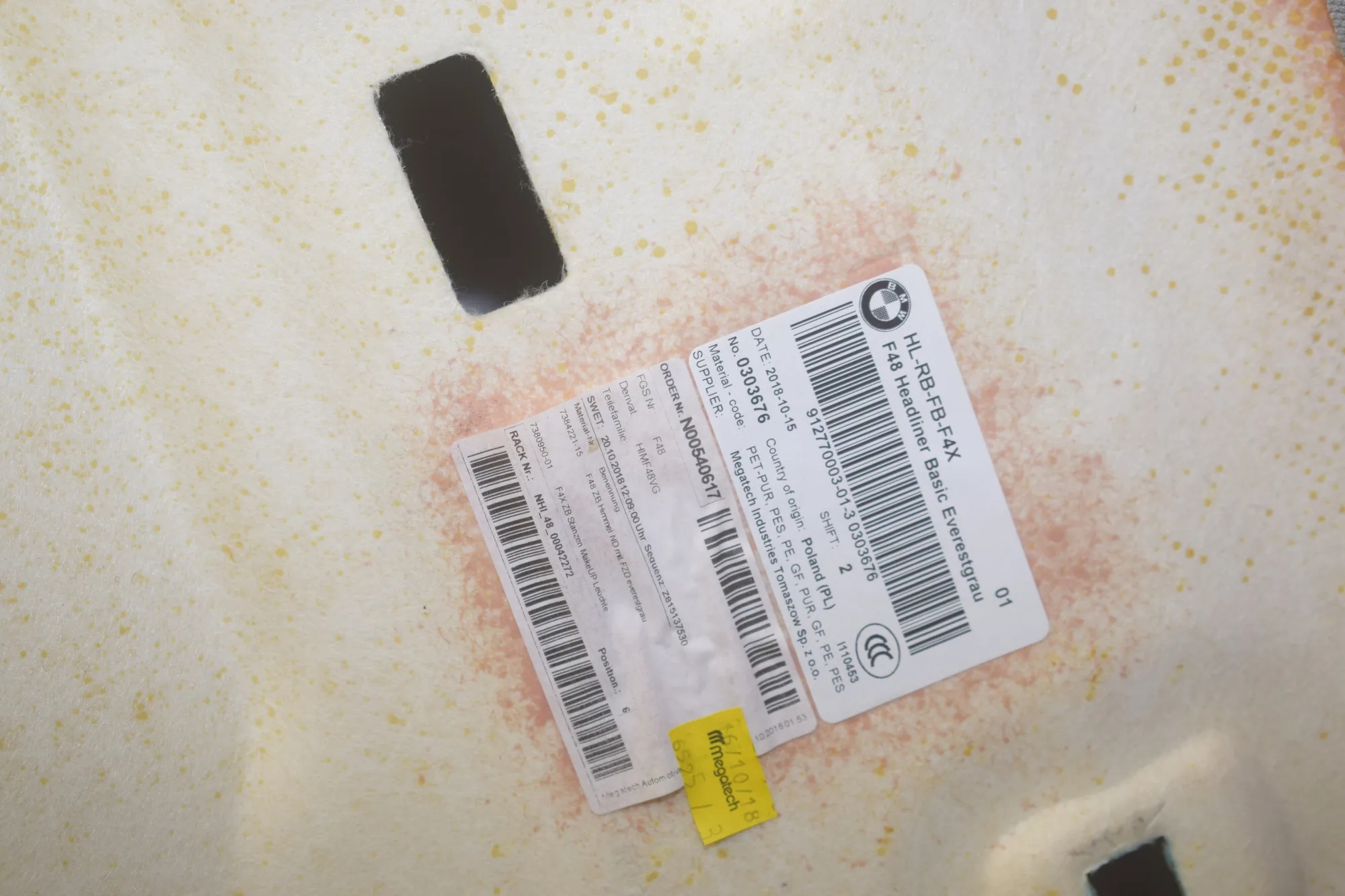 Roof Headliner – OEM 9459384 · BMW X1 (F48) sDrive 18 i 2018 – 4