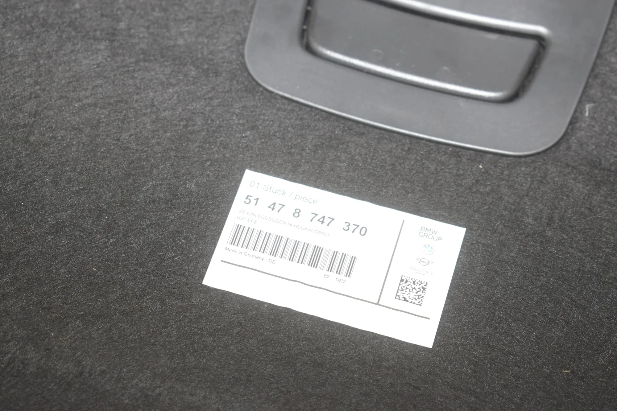 Trunk Boot Carpet – OEM 8747370 · BMW 3 Touring (G21) BMW 3 Touring (G21) 320 d Mild-Hybrid 2023 – 3