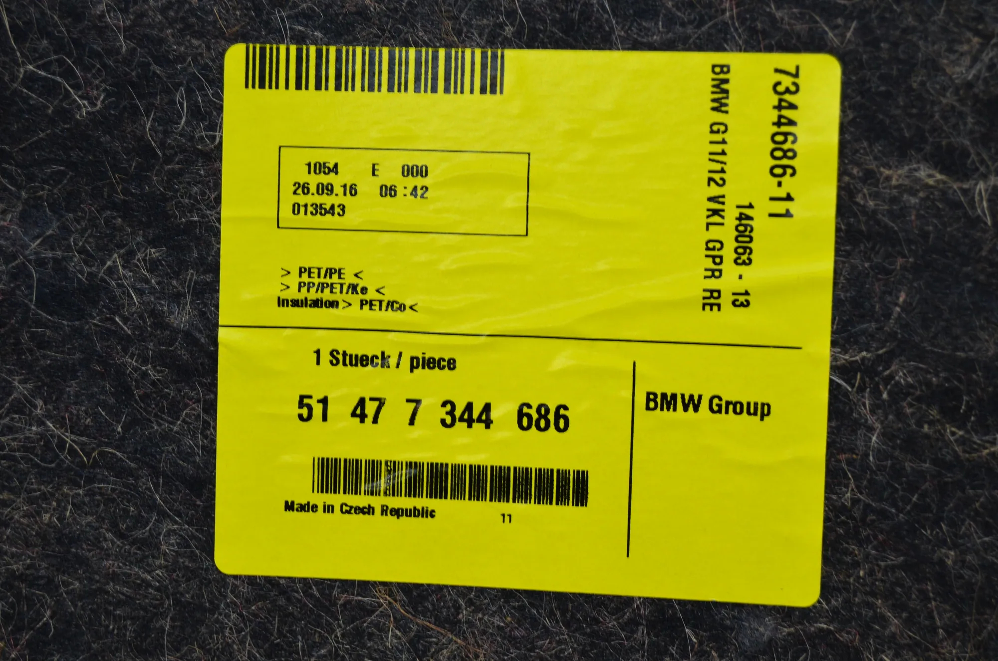 Right Side Trunk Trim – OEM 7344686 · BMW 7 (G11, G12) 750 d, Ld xDrive 2016 – 4