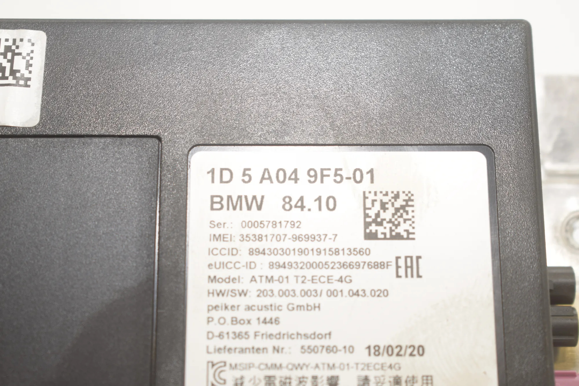 Bluetooth Control Unit – OEM 5A049F5 · BMW i3 (I01) BMW i3 (I01) Electric 2020 – 5