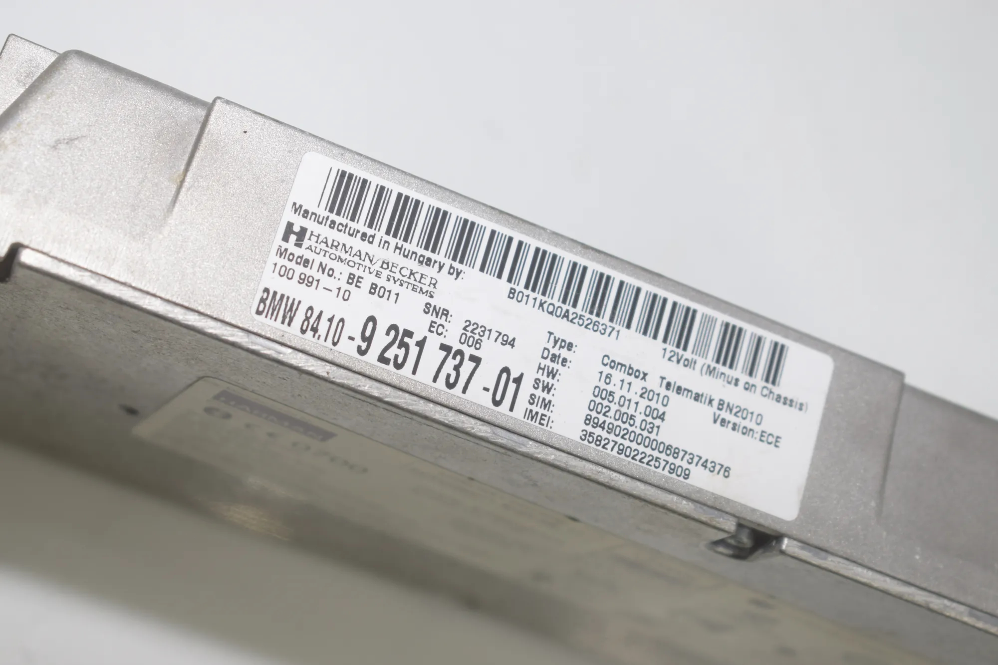 Bluetooth Control Unit – OEM 9251737 · BMW 7 (F01, F02) BMW 7 (F01, F02) 750 i 2010 – 6