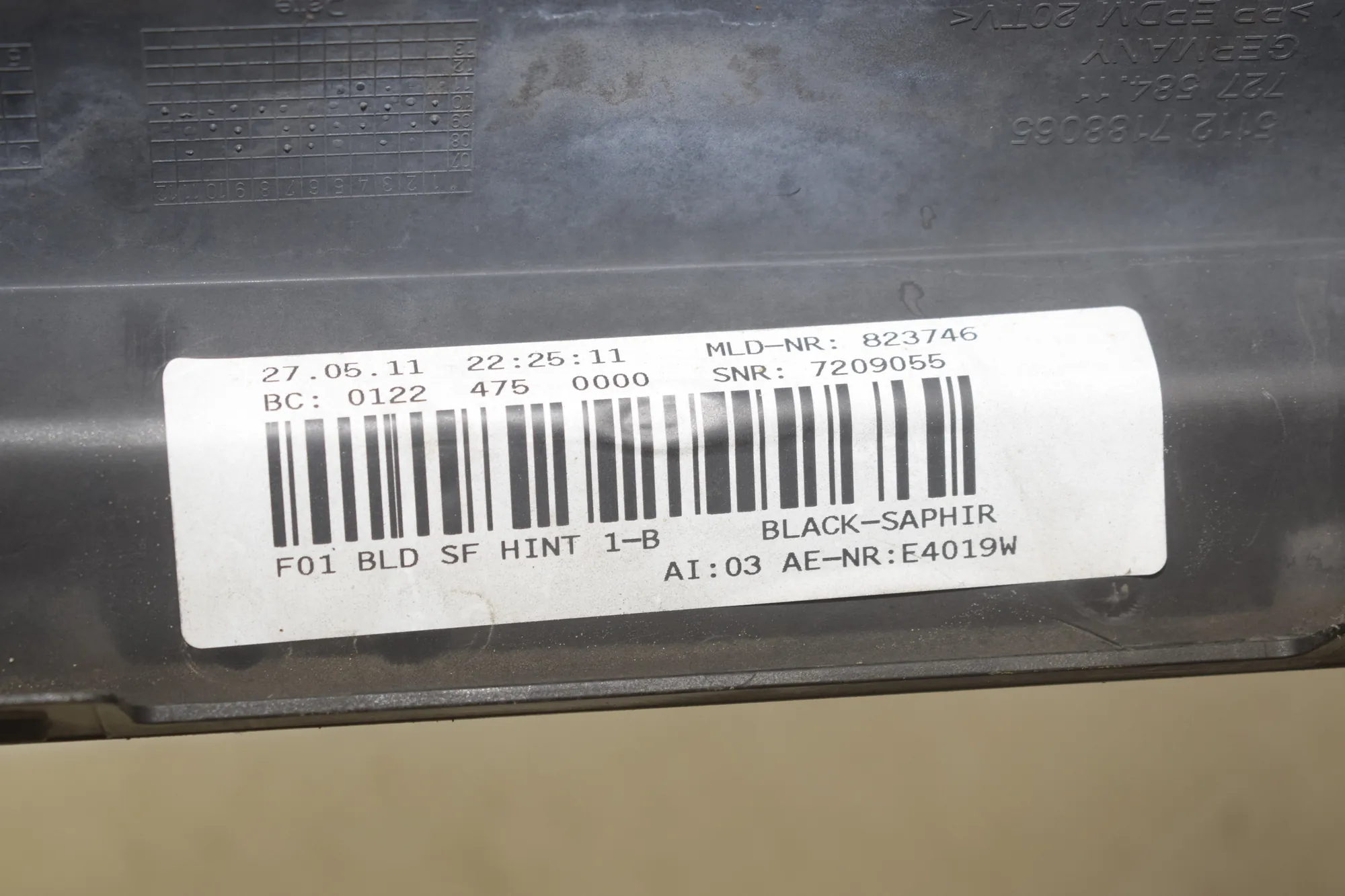 Rear Bumper Lower Diffuser – OEM 7209055 · BMW 7 (F01, F02) BMW 7 (F01, F02) 740 i, Li 2011 – 4