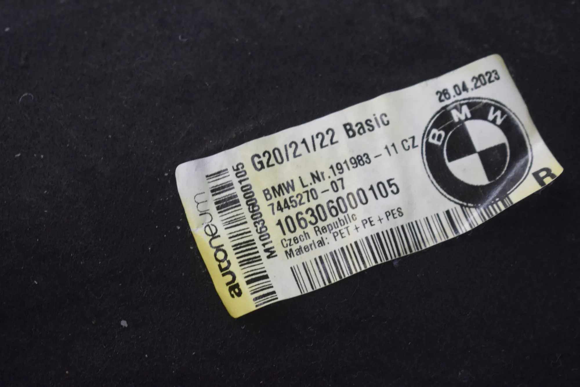 Sound Insulation – OEM 7446768 · BMW 3 Touring (G21) (2019 - -) 318 i 2023 – 5