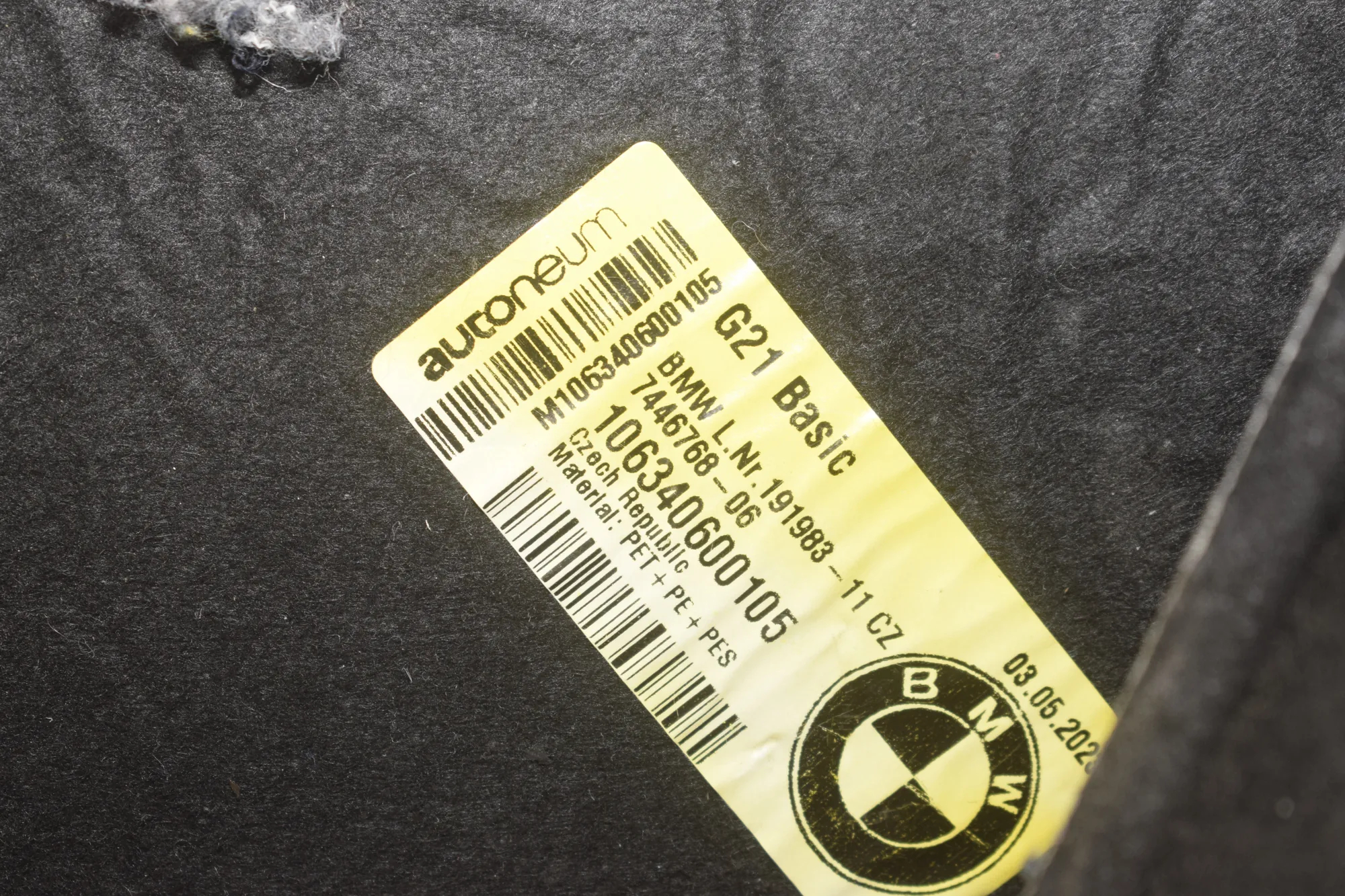 Sound Insulation – OEM 7446768 · BMW 3 Touring (G21) (2019 - -) 318 i 2023 – 3