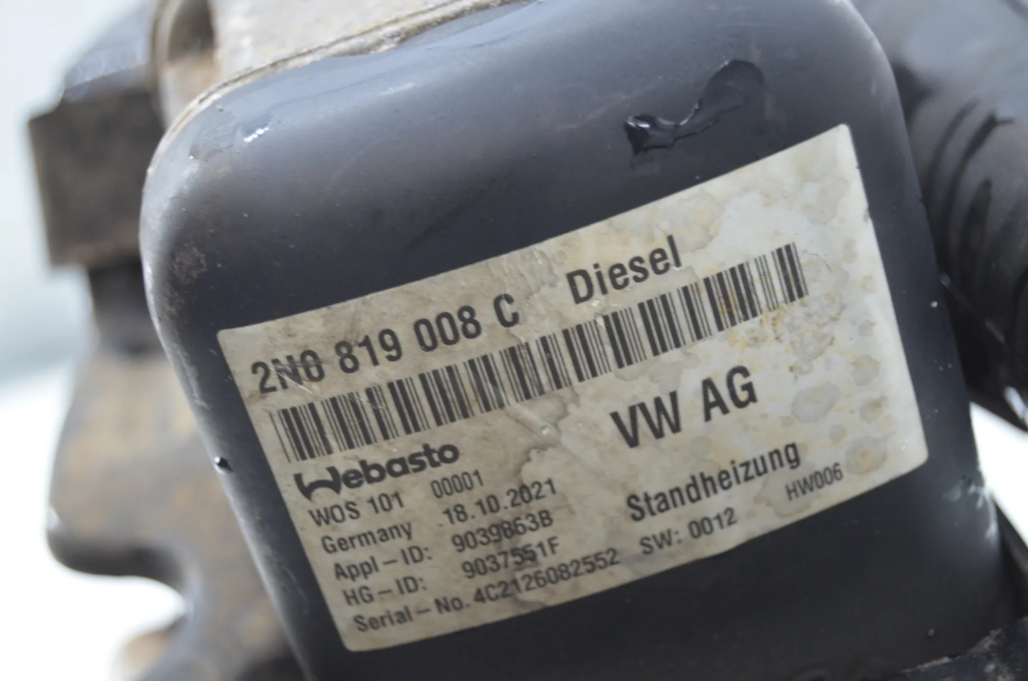 Webasto Auxiliary Heater – OEM 2N0819008C · VW CRAFTER Furgon (SY_) (2016 - -) 2.0 TDI 2022 – 5