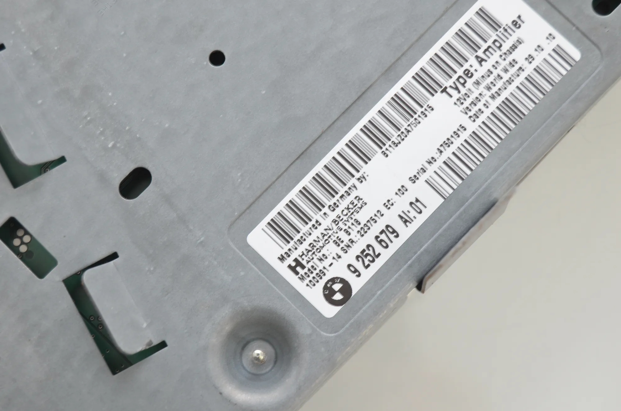 Sound Audio System Set – OEM 9133410 · BMW 5 Gran Turismo (F07) 530 d xDrive 2010 – 13
