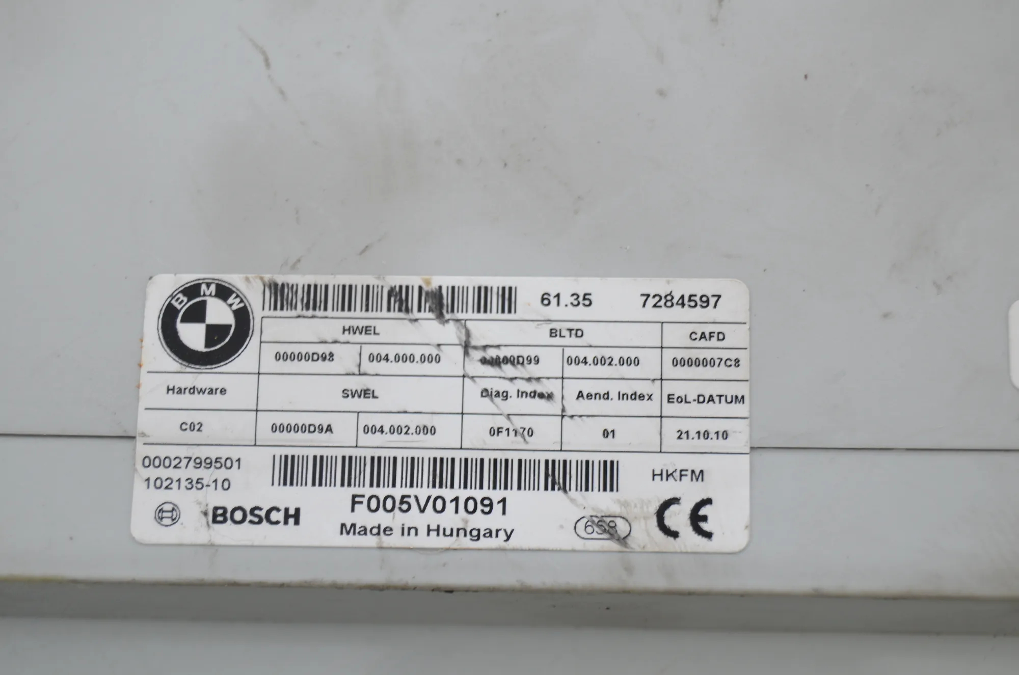 Electric Tailgate Opening Kit – OEM 7284597 · BMW 5 Gran Turismo (F07) 530 d xDrive 2010 – 7