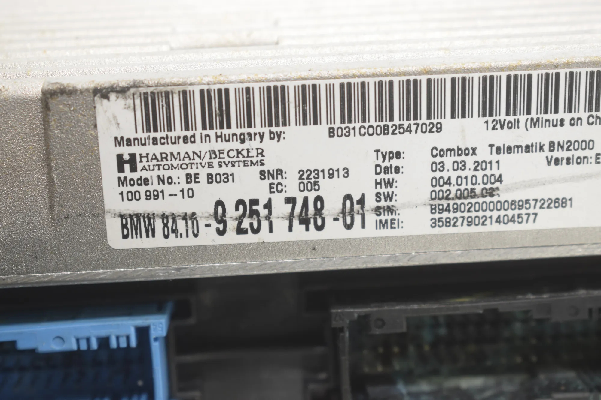 Other Control Units – OEM 9247465 · BMW X5 (E70) xDrive 40 d 2011 – 9