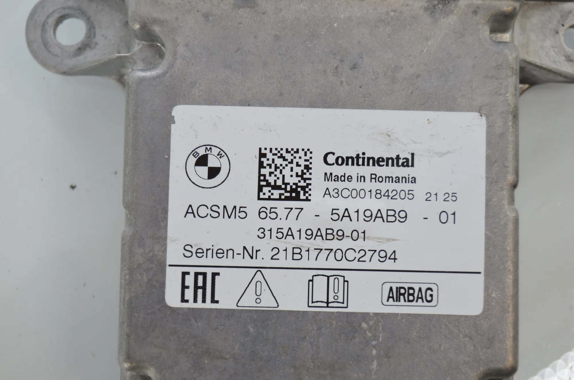 SRS Control Unit – OEM 5A19AB9 · BMW 3 Touring (G21) (2019 - -) 318 d 2021 – 4