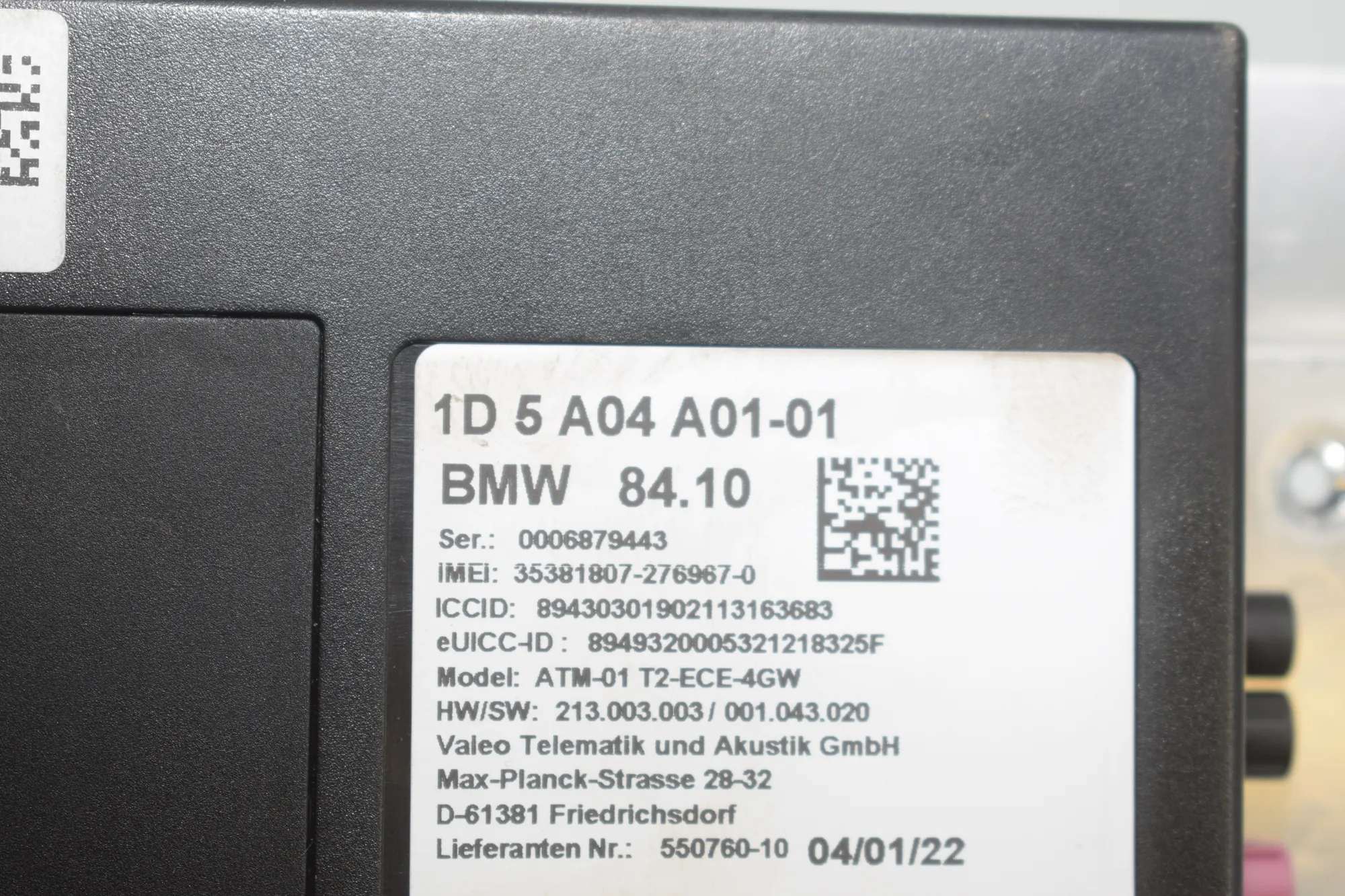 Bluetooth Control Unit – OEM 5A04A01 · BMW i3 (I01) s Electric 2022 – 4