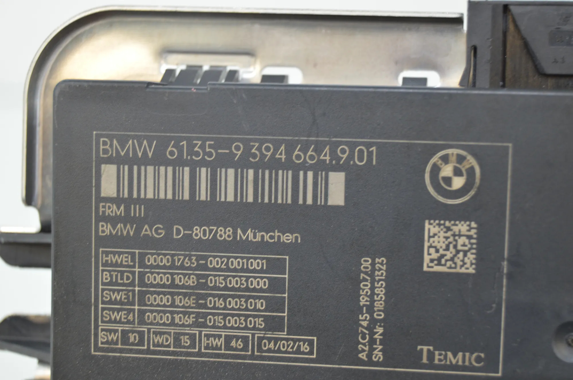 Other Control Units – OEM 9393659 · BMW 5 Touring (F11) M 550 d xDrive 2016 – 11