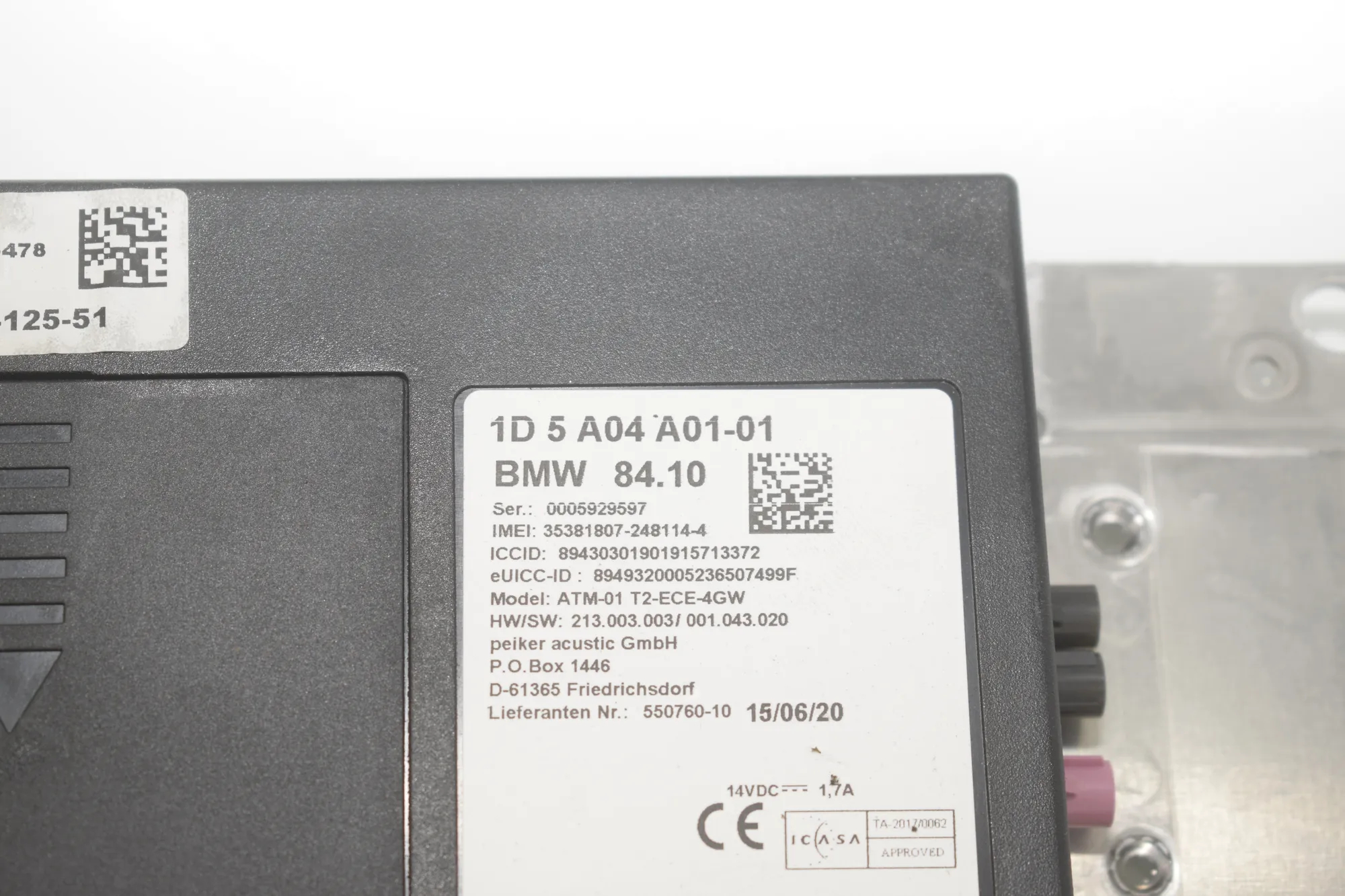 Bluetooth Control Unit – OEM 5A04A01 · BMW i3 (I01) s Electric 2020 – 5