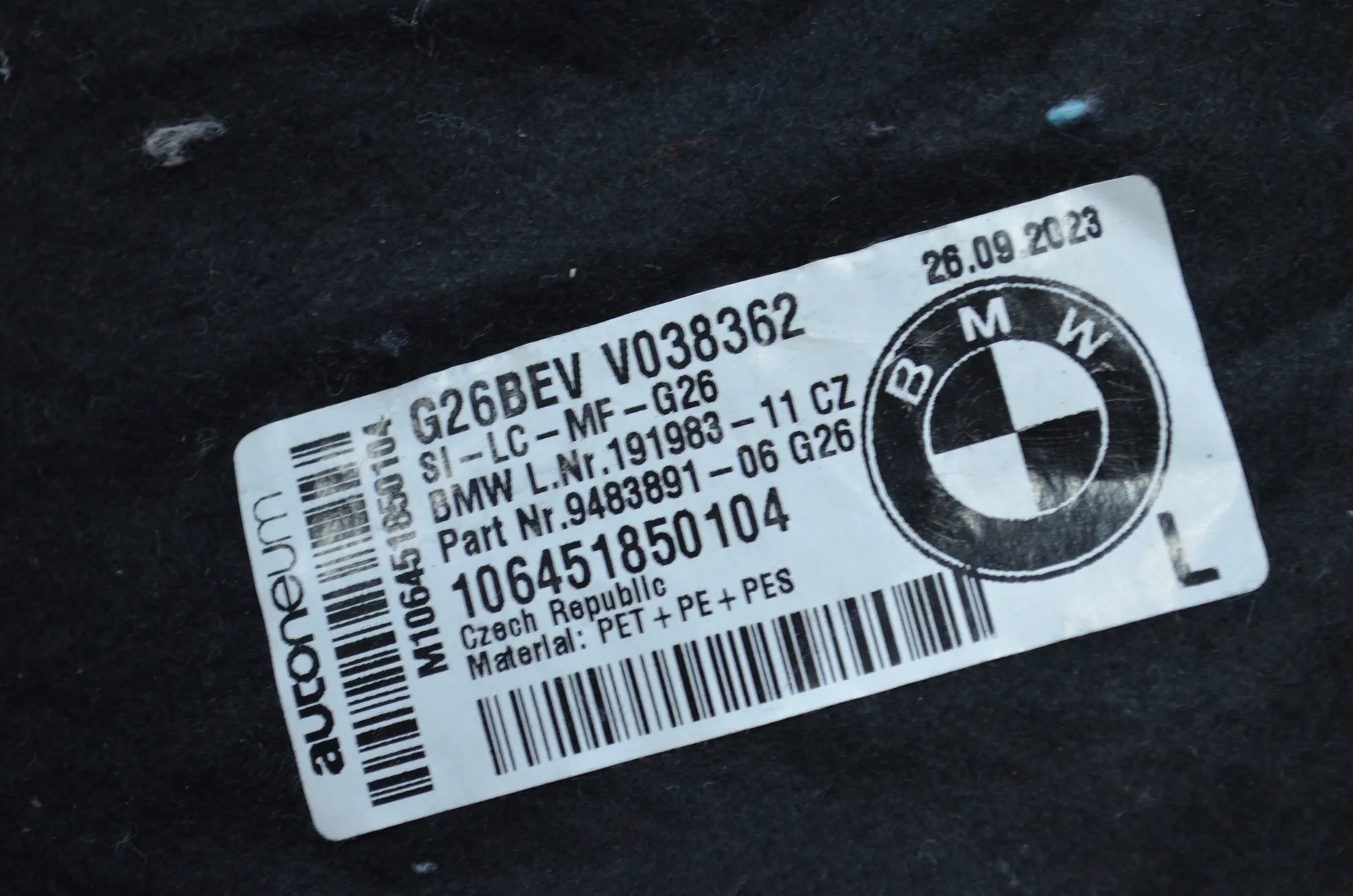 Sound Insulation – OEM 9483892 · BMW 3 Touring (G21) BMW 3 Touring (G21) 320 d 2023 – 8