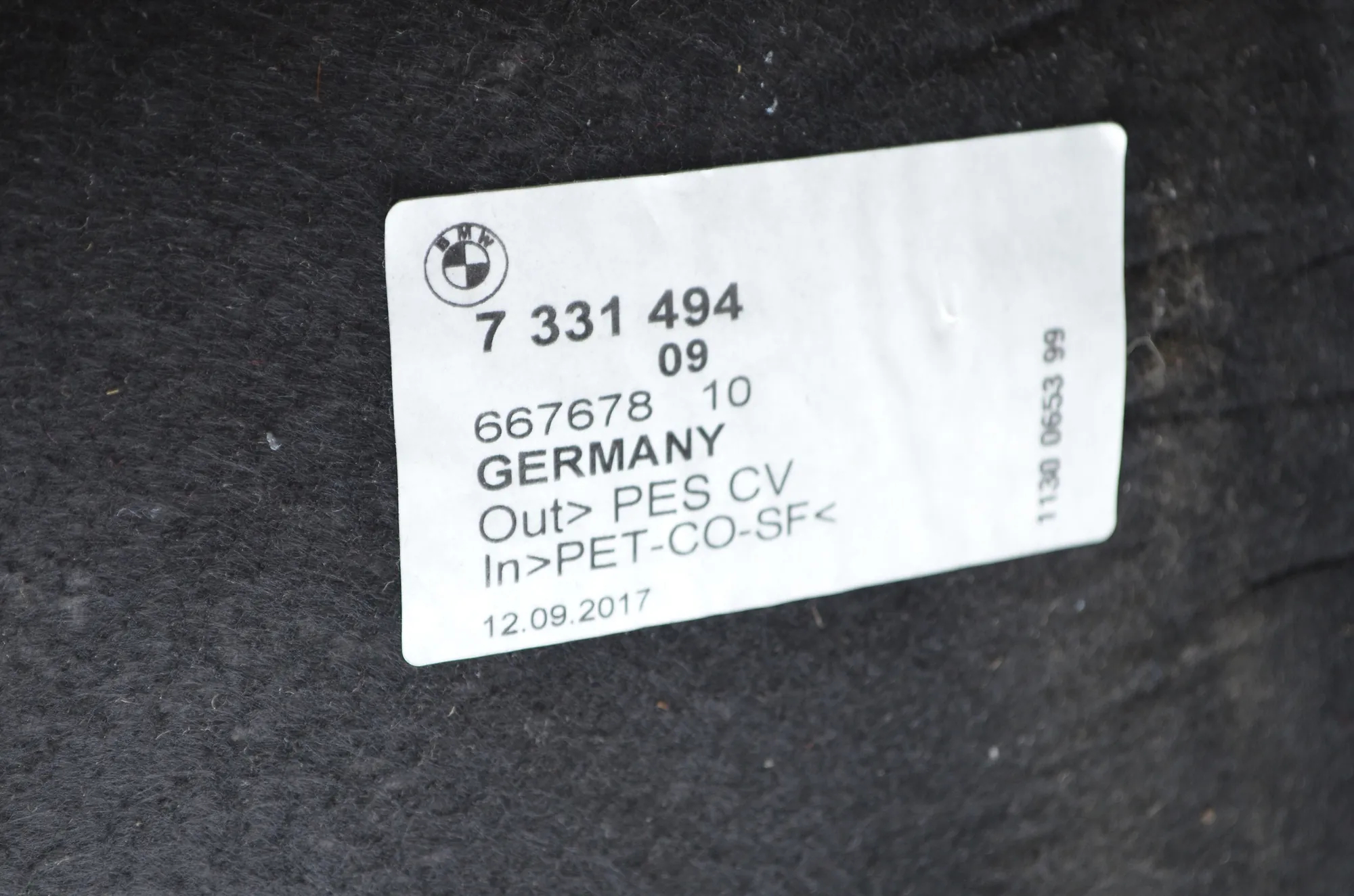 Sound Insulation – OEM 7373917 · BMW X1 (F48) xDrive 18 d 2017 – 12