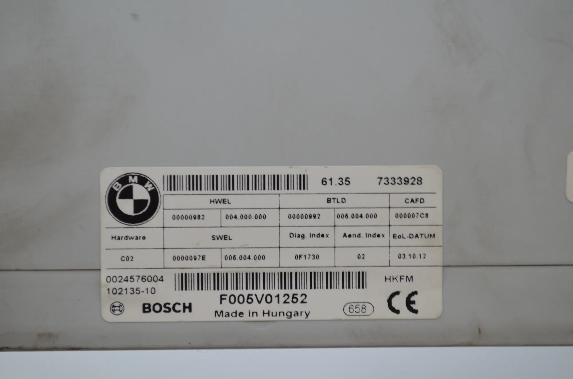 Other Control Units – OEM 9162643 · BMW 5 Touring (F11) 530 d xDrive 2012 – 7