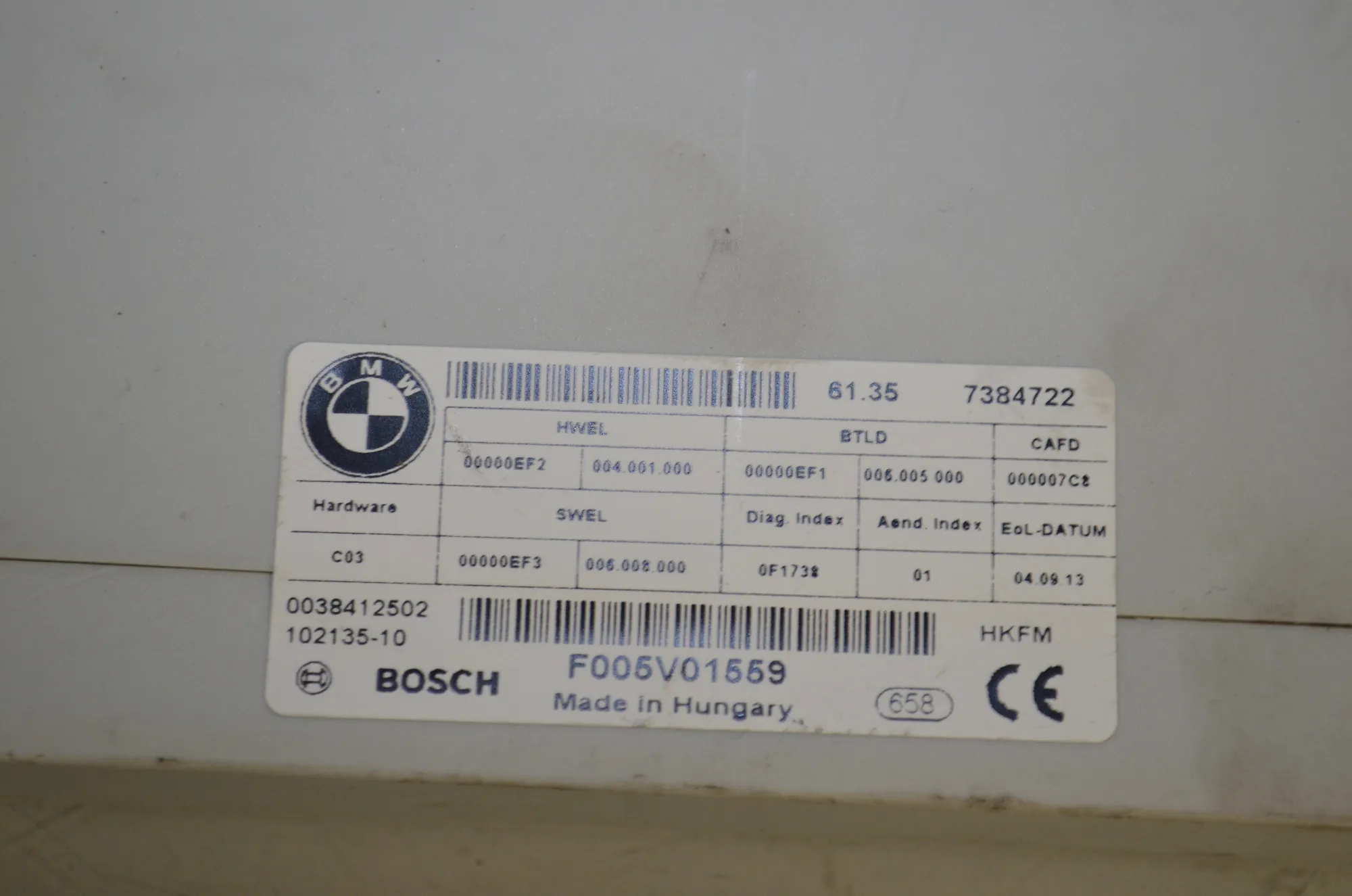 Other Control Units – OEM 9275119 · BMW 3 Touring (F31) 330 d 2013 – 8