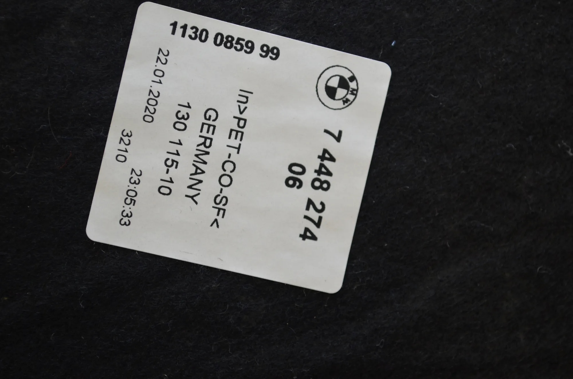 Sound Insulation – OEM 7448810 · BMW 1 (F40) (2019 - -) (F40)118i 2020 – 12
