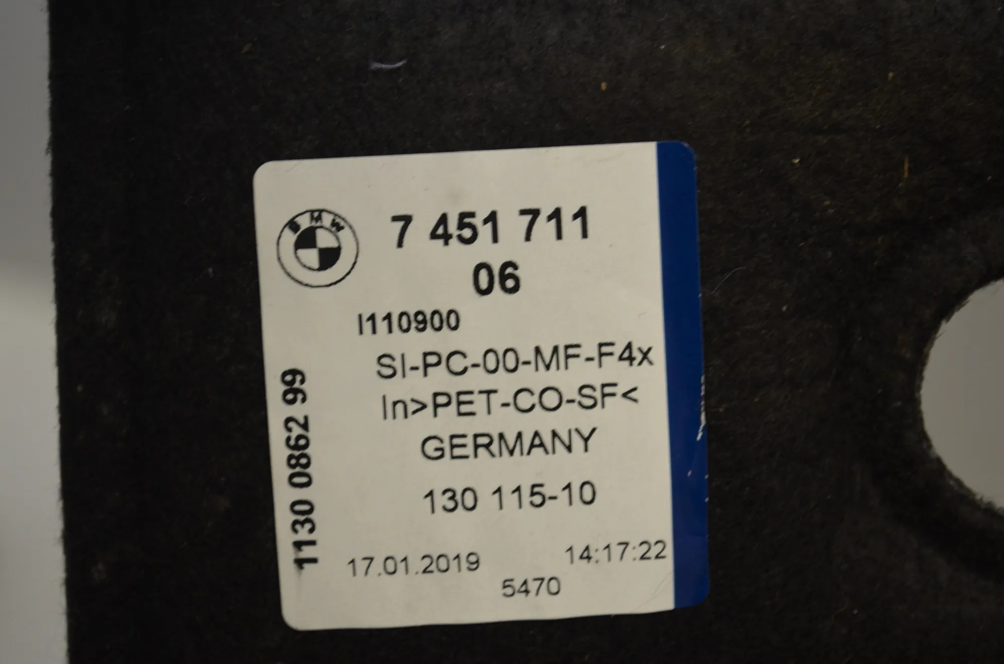 Sound Insulation – OEM 7448810 · BMW 1 (F40) (2019 - -) (F40)118i 2020 – 15