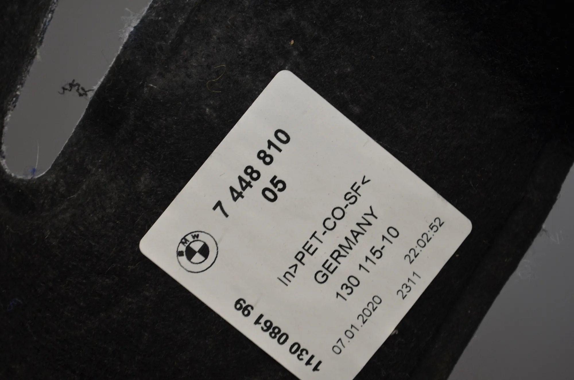 Sound Insulation – OEM 7448810 · BMW 1 (F40) (2019 - -) (F40)118i 2020 – 10