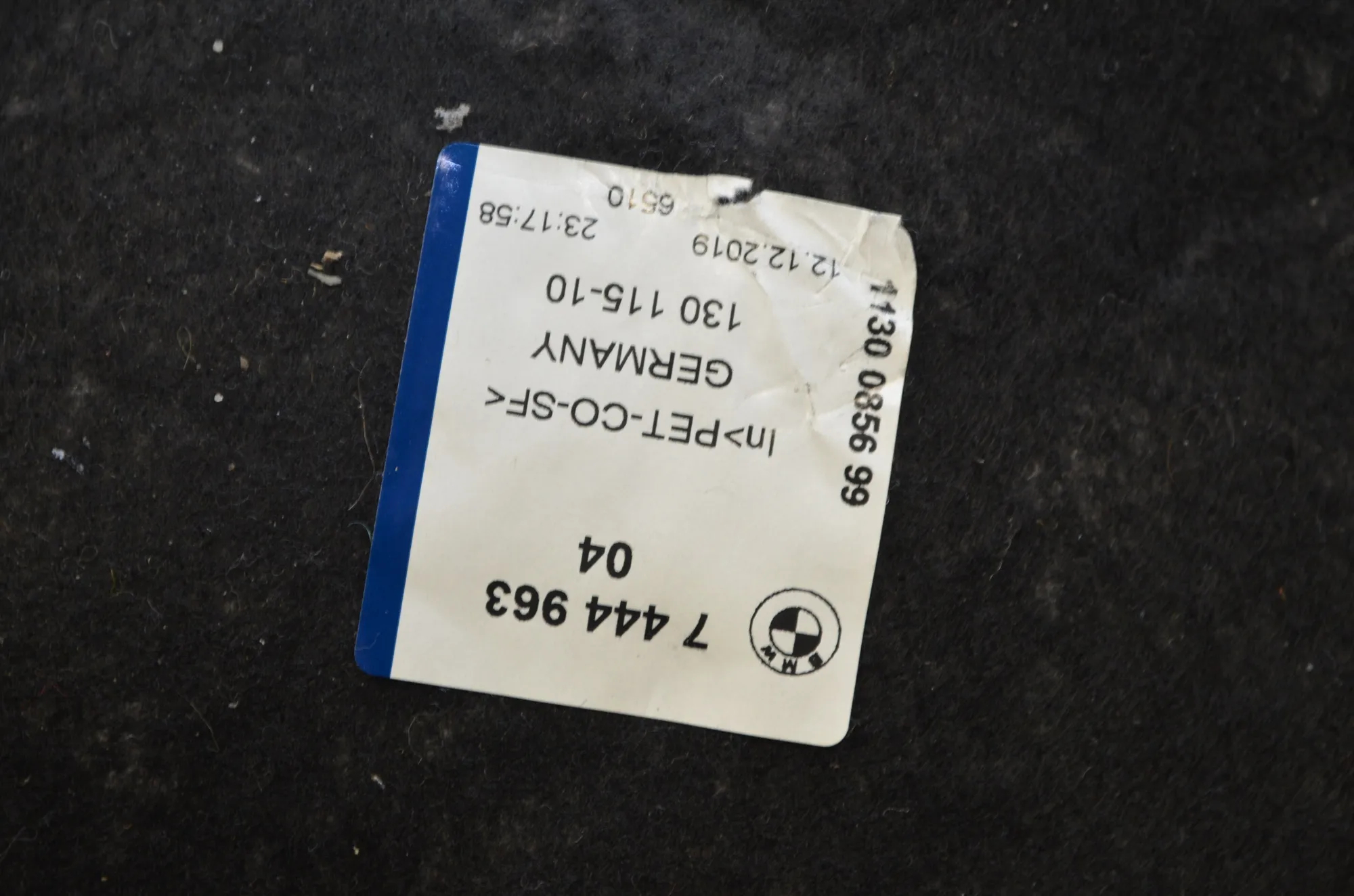 Sound Insulation – OEM 7448810 · BMW 1 (F40) (2019 - -) (F40)118i 2020 – 14